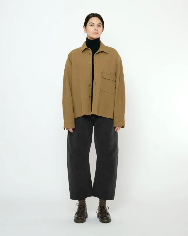 Textured Flat Hem Shirt - FW25 - Kelp made by 7115 by Szeki