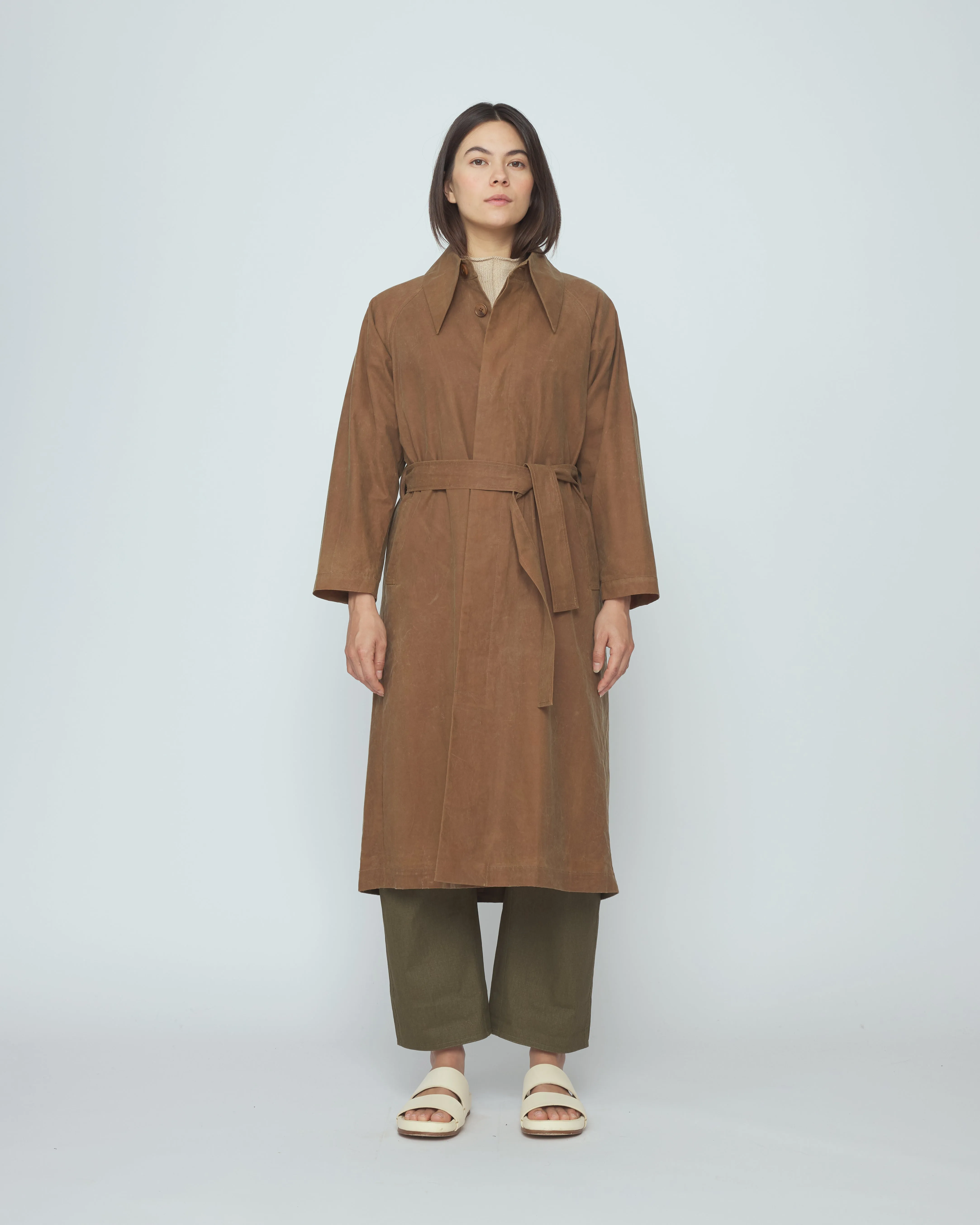 Spring Trench Overcoat - Waxed Edition - SS26 - Pecan Brown sold by 7115 by Szeki