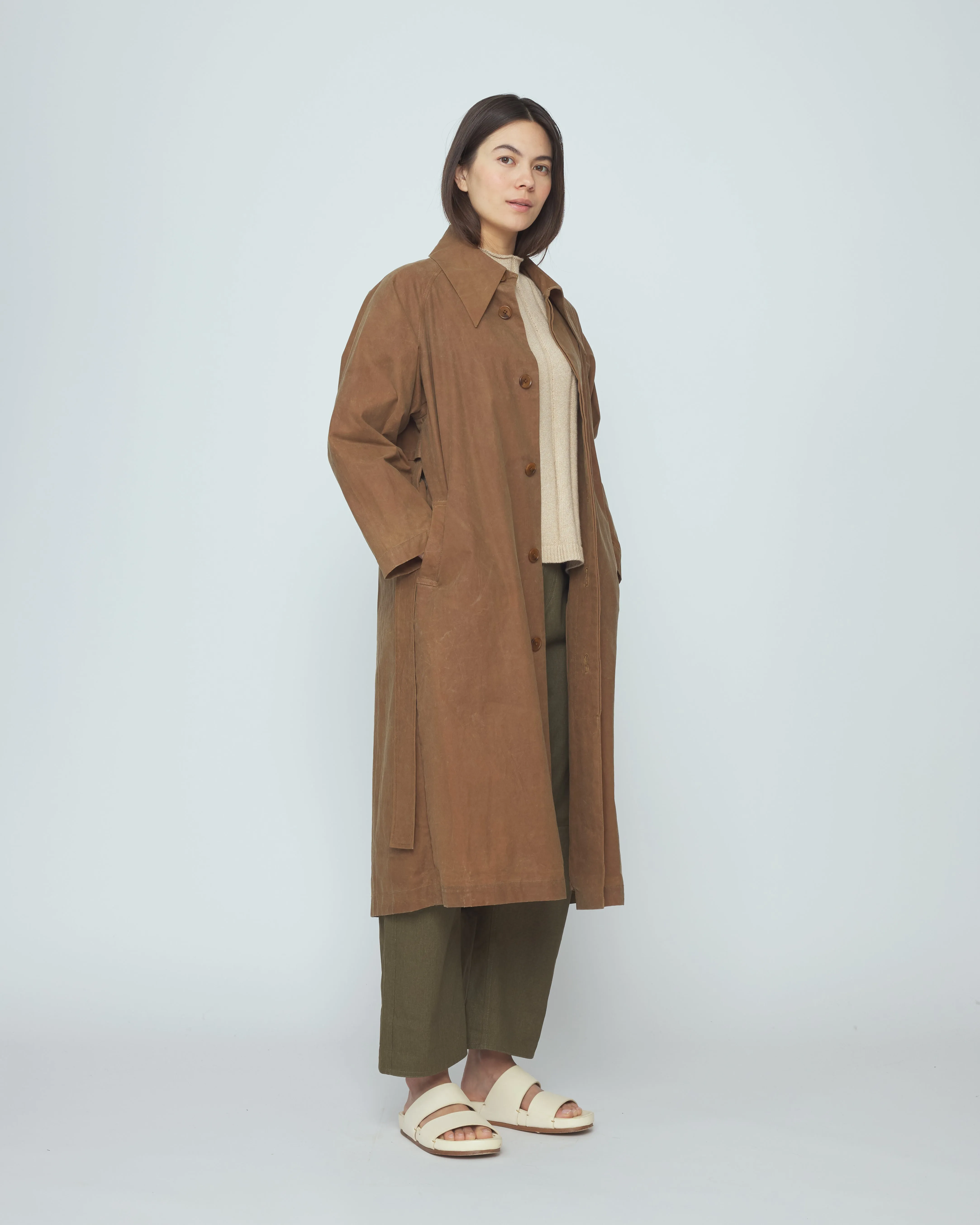 Spring Trench Overcoat - Waxed Edition - SS26 - Pecan Brown sold by 7115 by Szeki product image thumbnail 5