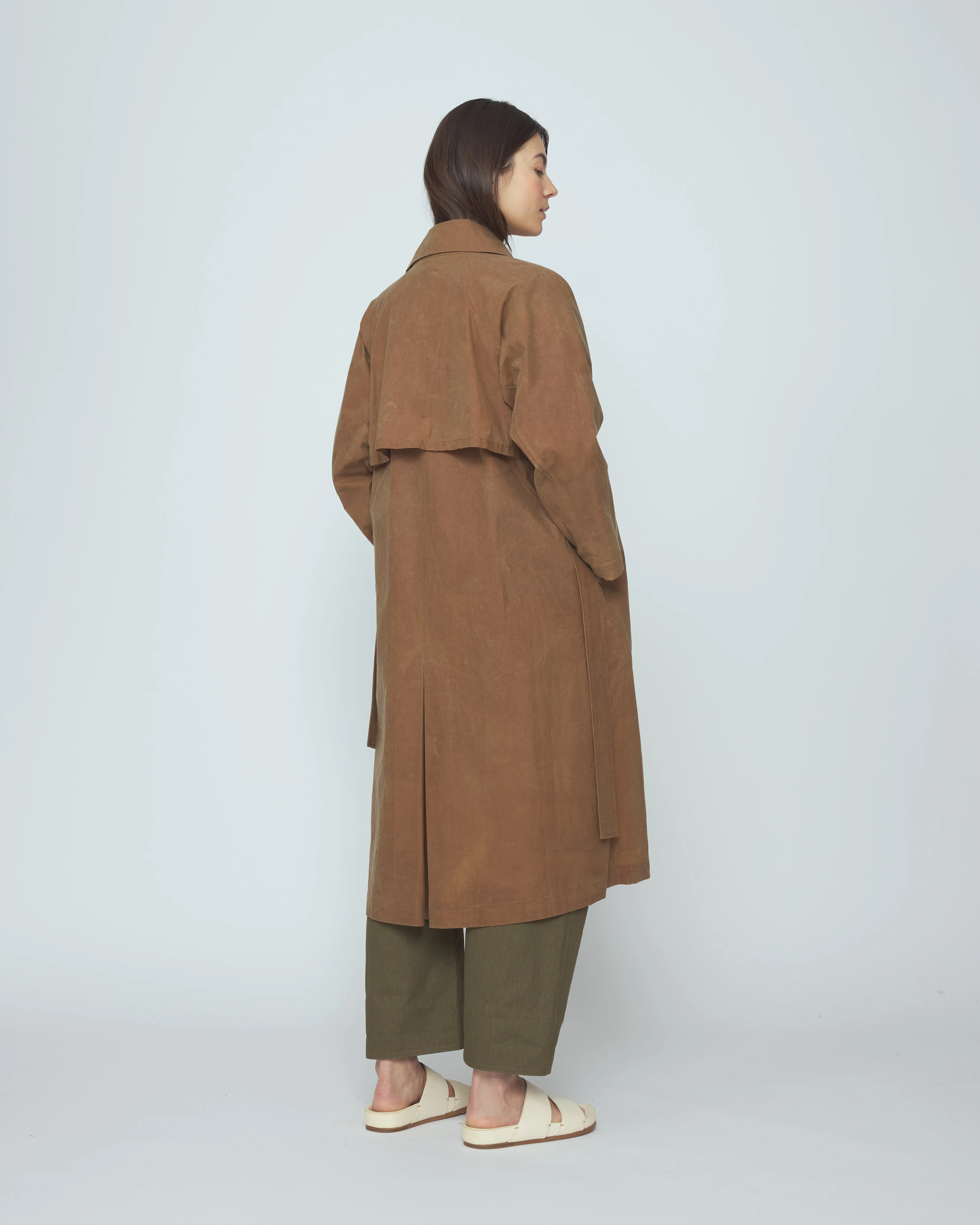 Spring Trench Overcoat - Waxed Edition - SS26 - Pecan Brown sold by 7115 by Szeki product image thumbnail 2