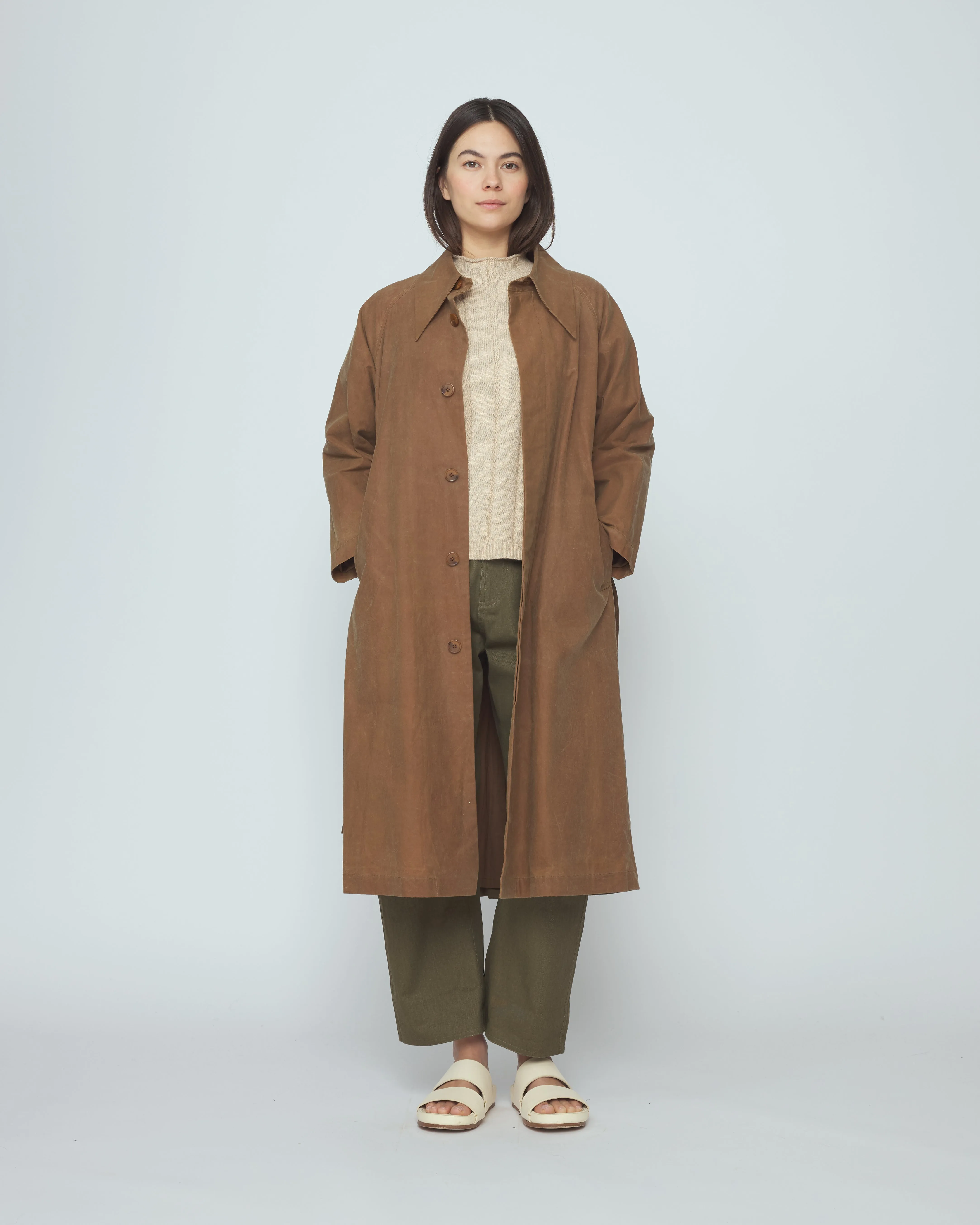 Spring Trench Overcoat - Waxed Edition - SS26 - Pecan Brown sold by 7115 by Szeki product image thumbnail 4