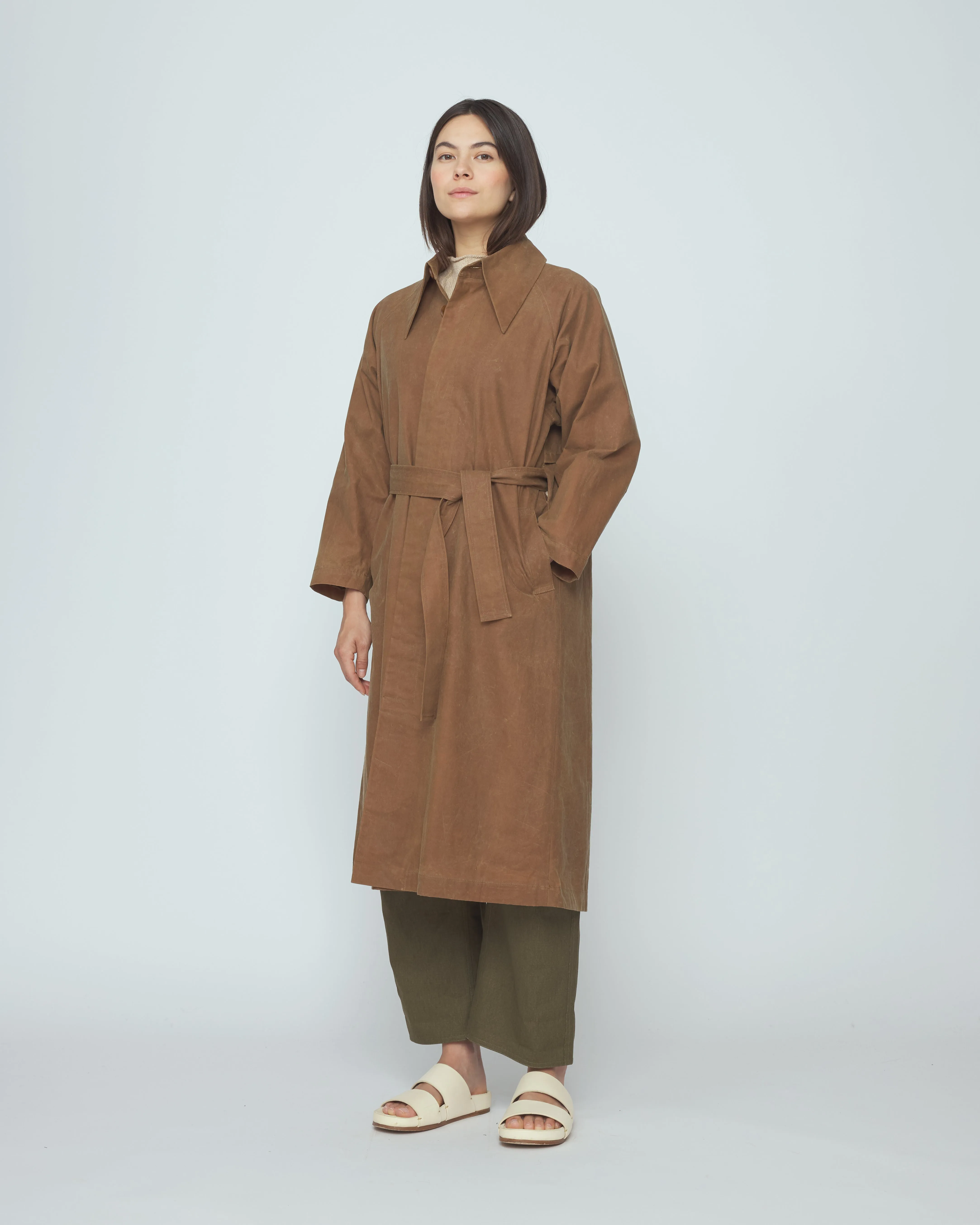 Spring Trench Overcoat - Waxed Edition - SS26 - Pecan Brown sold by 7115 by Szeki product image thumbnail 3