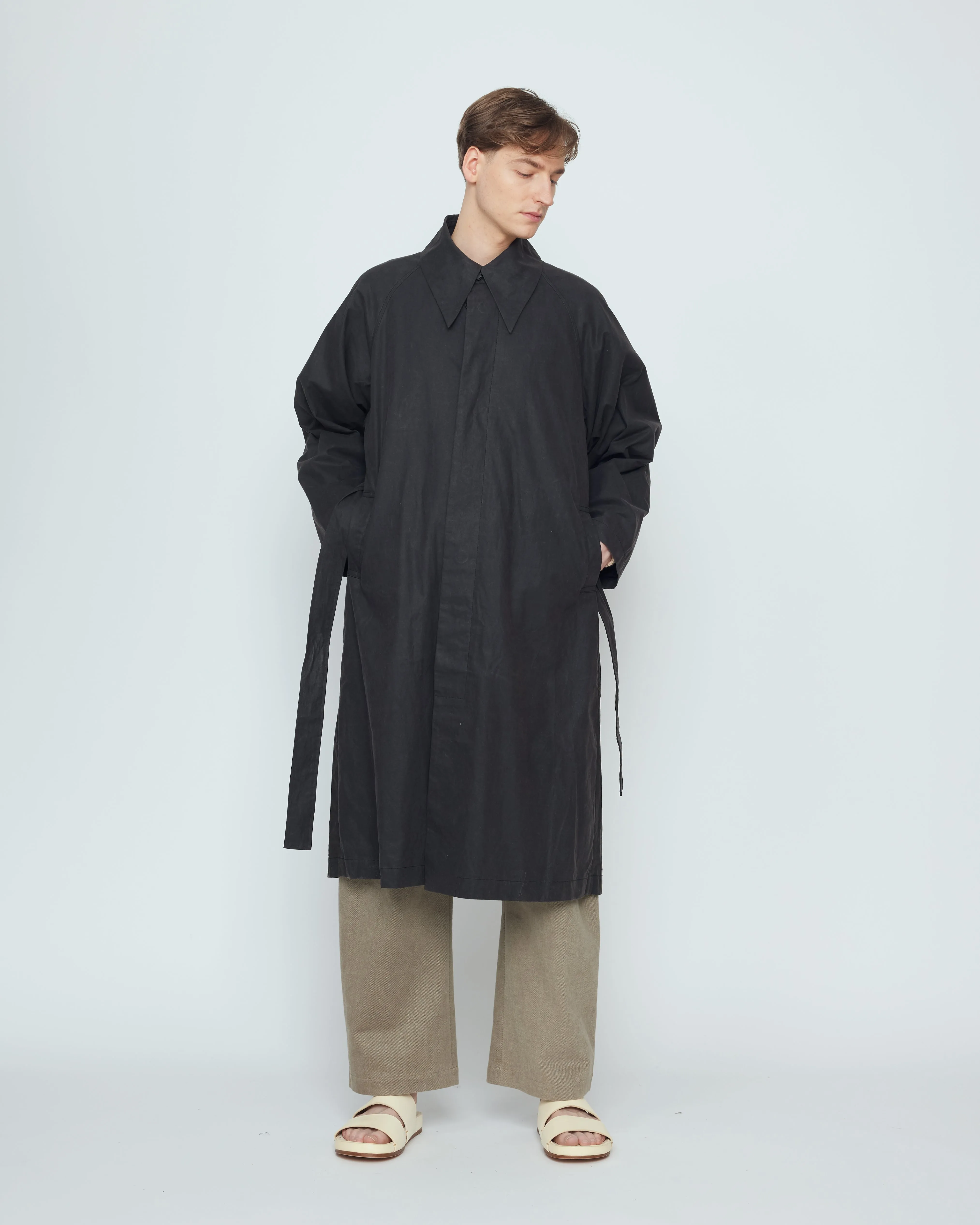 Spring Trench Overcoat - Waxed Edition - SS26 - Charcoal sold by 7115 by Szeki product image thumbnail 4