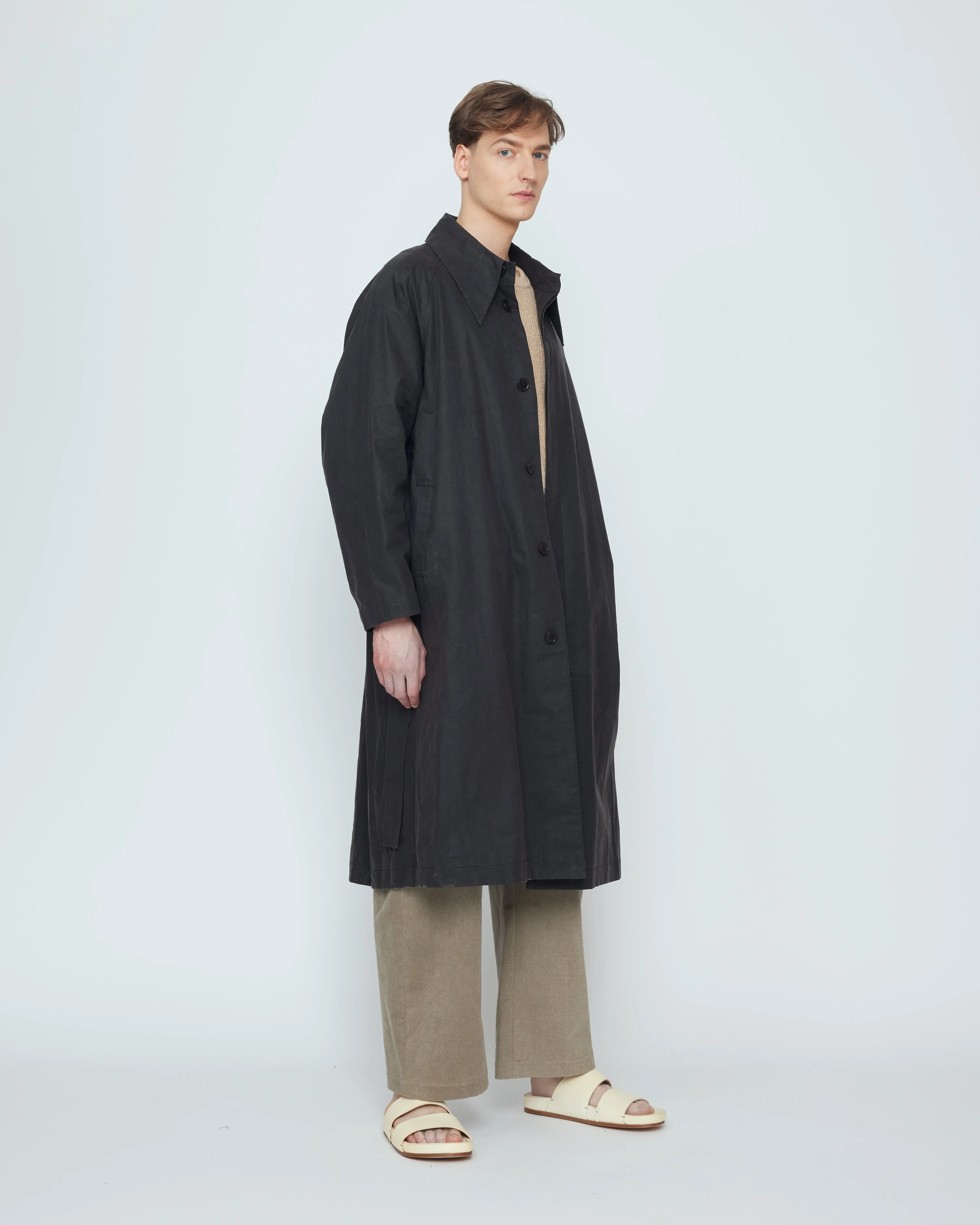 Spring Trench Overcoat - Waxed Edition - SS26 - Charcoal sold by 7115 by Szeki product image thumbnail 3