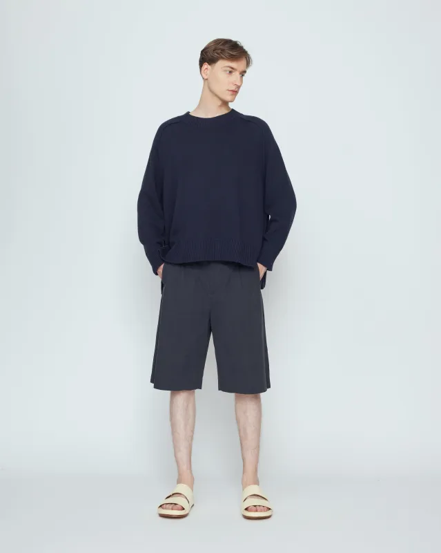 Roll Seam Pull Over - SS26 - Navy made by 7115 by Szeki