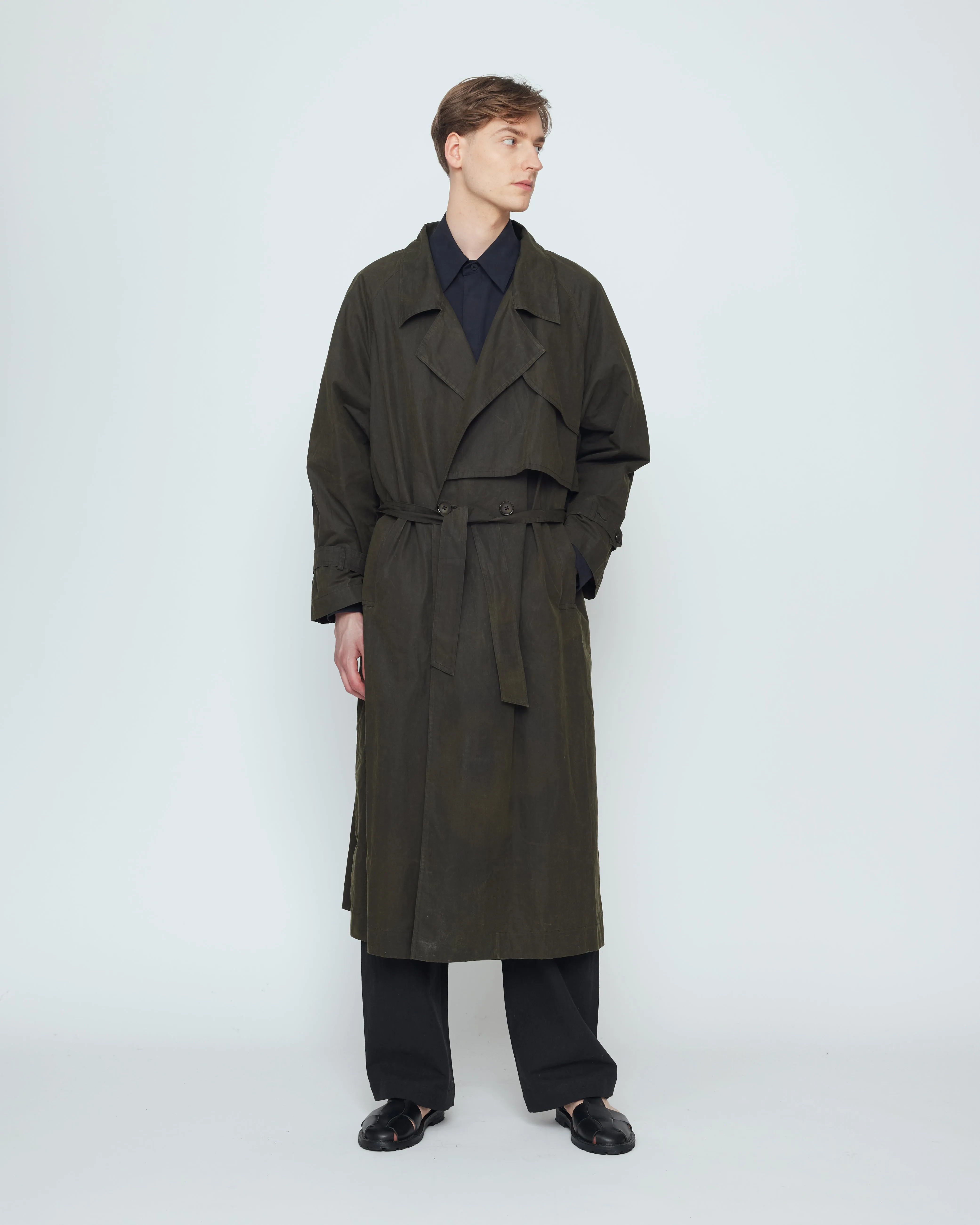 Long Rain Trench - Waxed Edition - SS26 - Deep Olive sold by 7115 by Szeki product image thumbnail 5