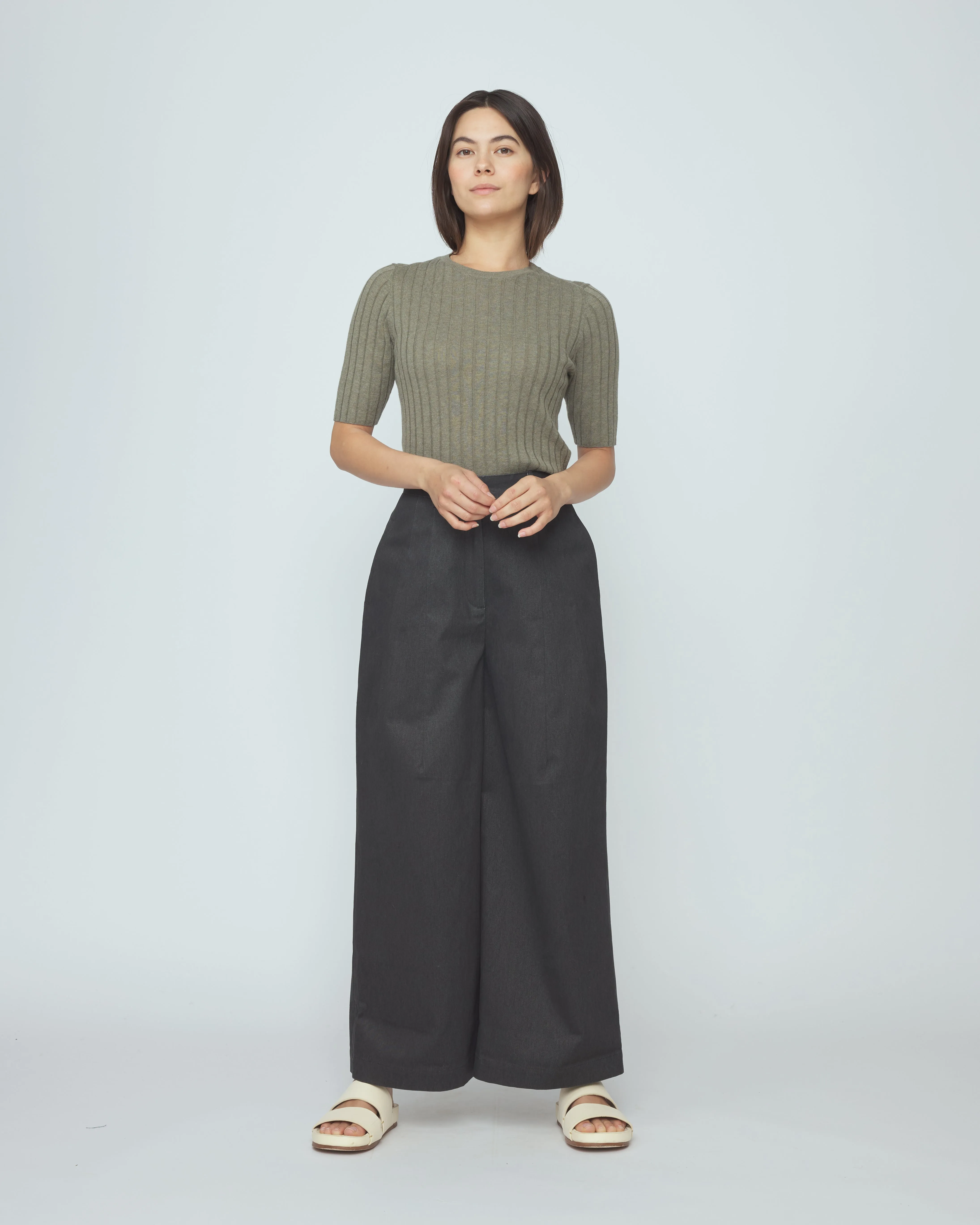 Ribbed Short Sleeves - SS26 - Sage Gray sold by 7115 by Szeki