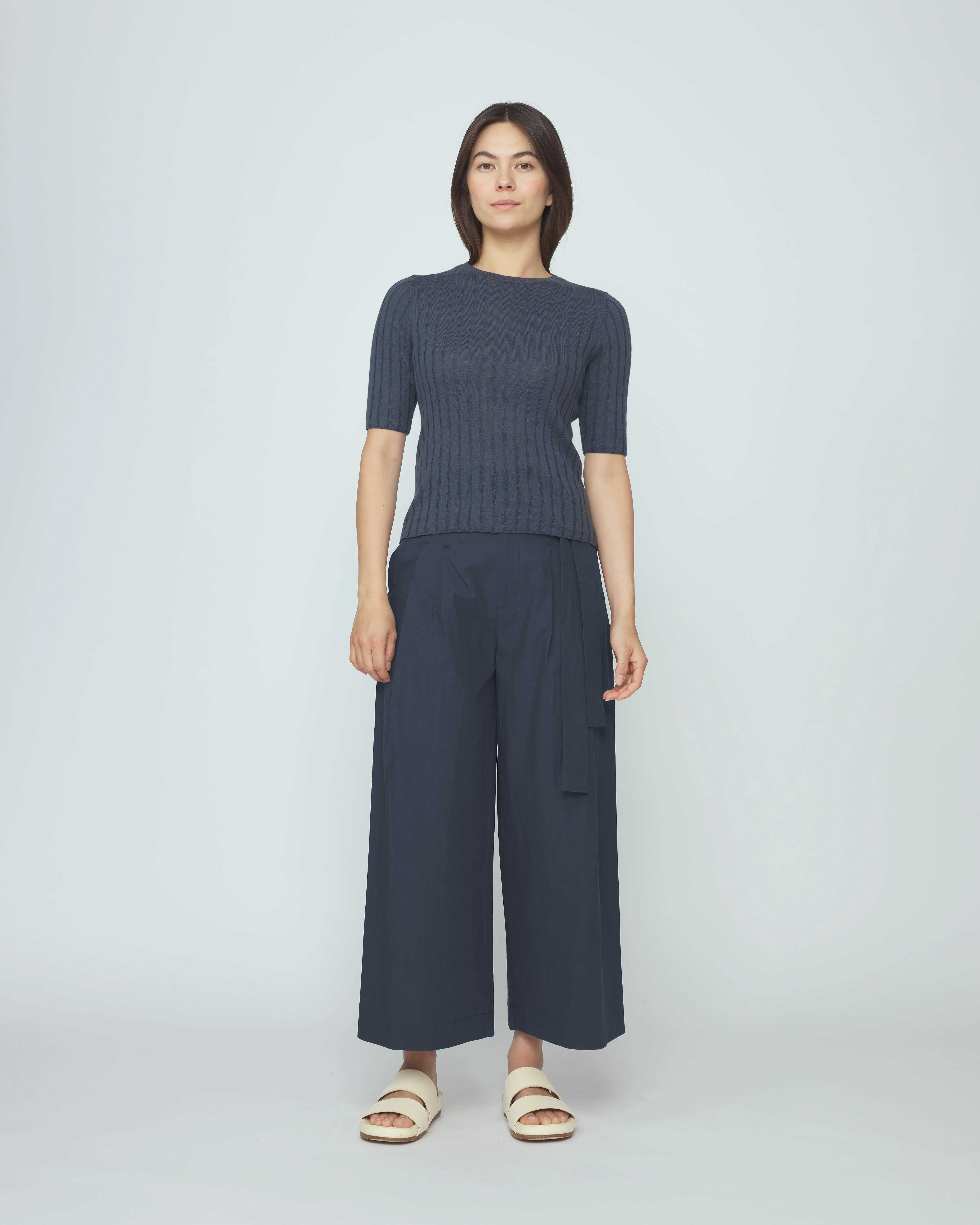 Ribbed Short Sleeves - SS26 - Stone Navy sold by 7115 by Szeki