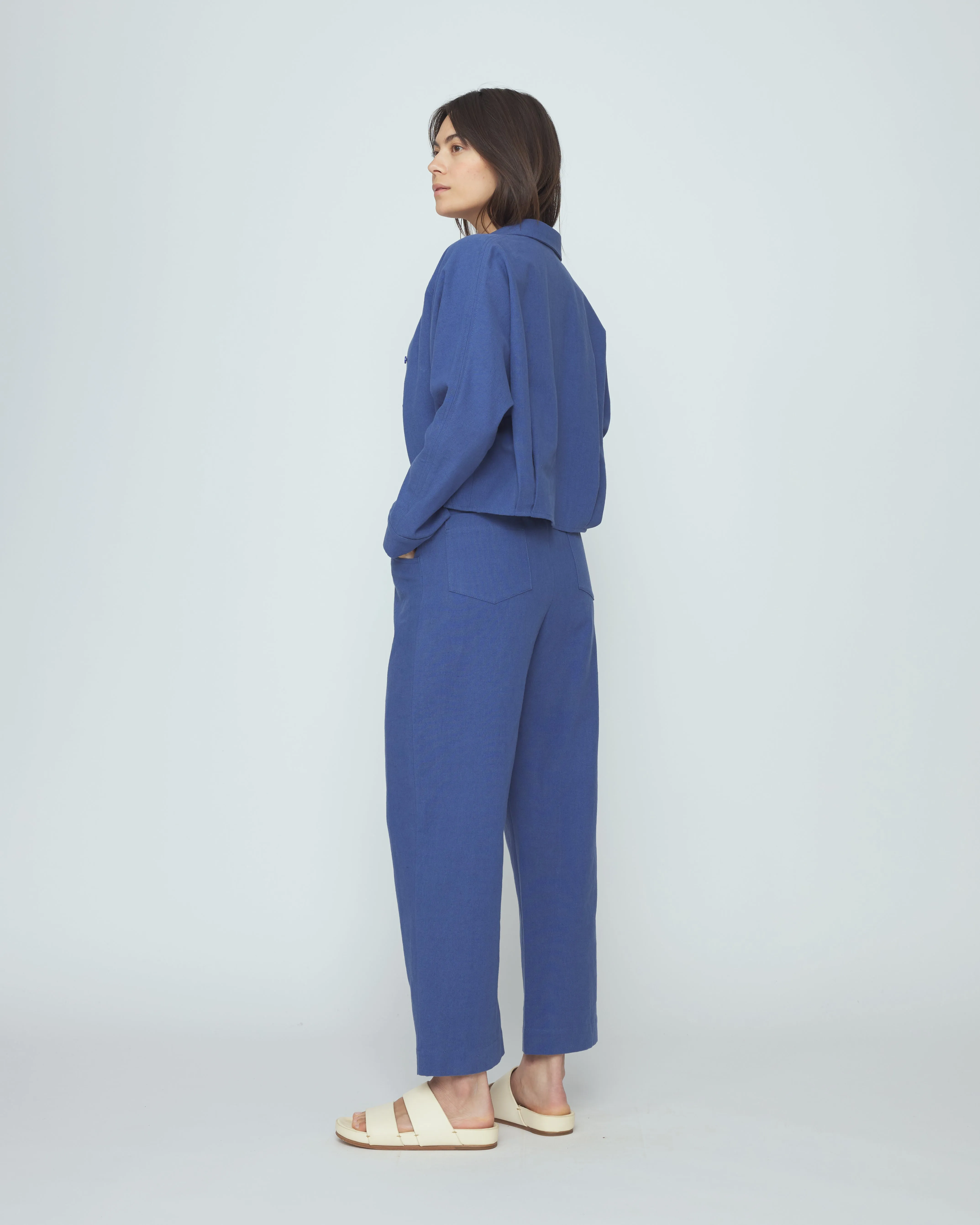 Signature 3/4 Cropped Shirt Jacket - Canvas Edition - French Blue sold by 7115 by Szeki product image thumbnail 2