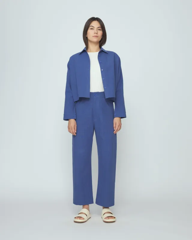 Signature 3/4 Cropped Shirt Jacket - Canvas Edition - French Blue made by 7115 by Szeki