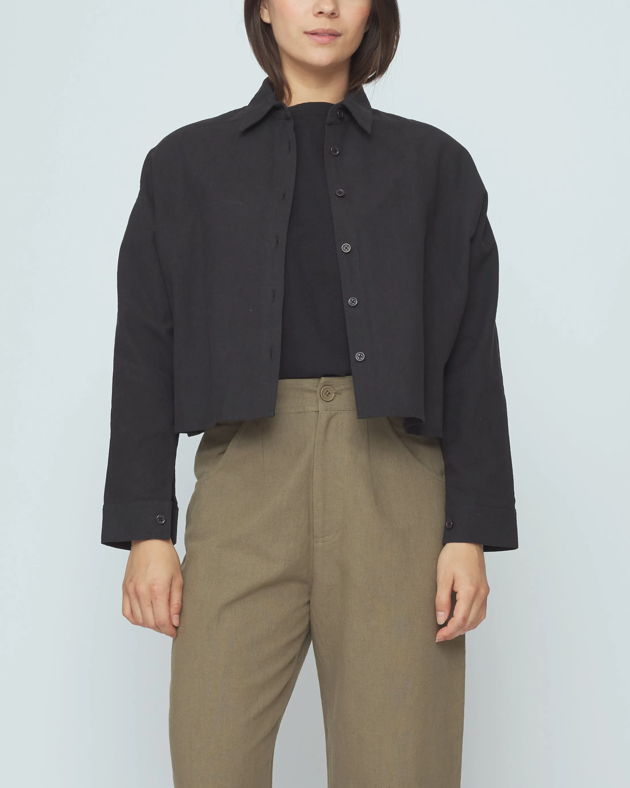 Signature 3/4 Cropped Shirt Jacket - Canvas Edition - Black sold by 7115 by Szeki product image thumbnail 2