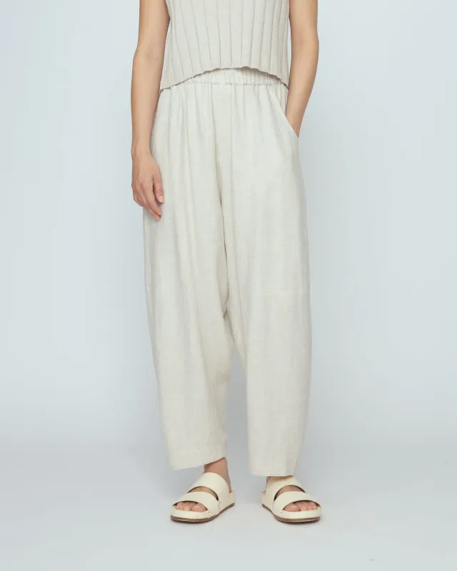Elastic Panel Barrel Trouser - SS26 - Oatmeal made by 7115 by Szeki