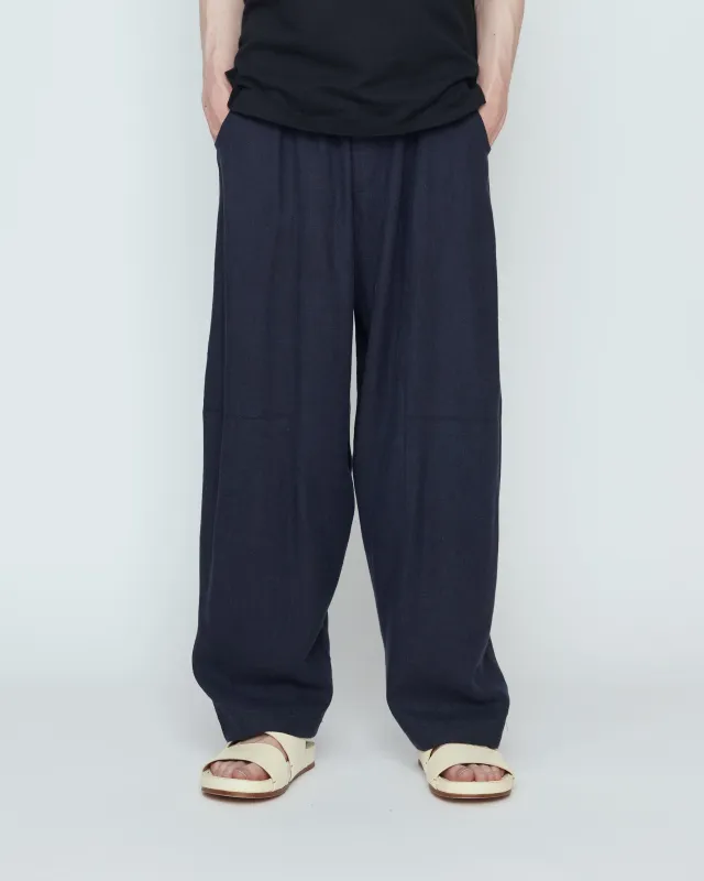 Elastic Panel Barrel Trouser - SS26 - Navy Black made by 7115 by Szeki