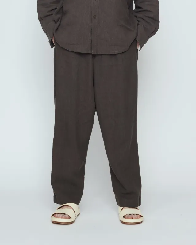 Elastic Dropped Crotch Trouser - SS26 - Olive Gray made by 7115 by Szeki