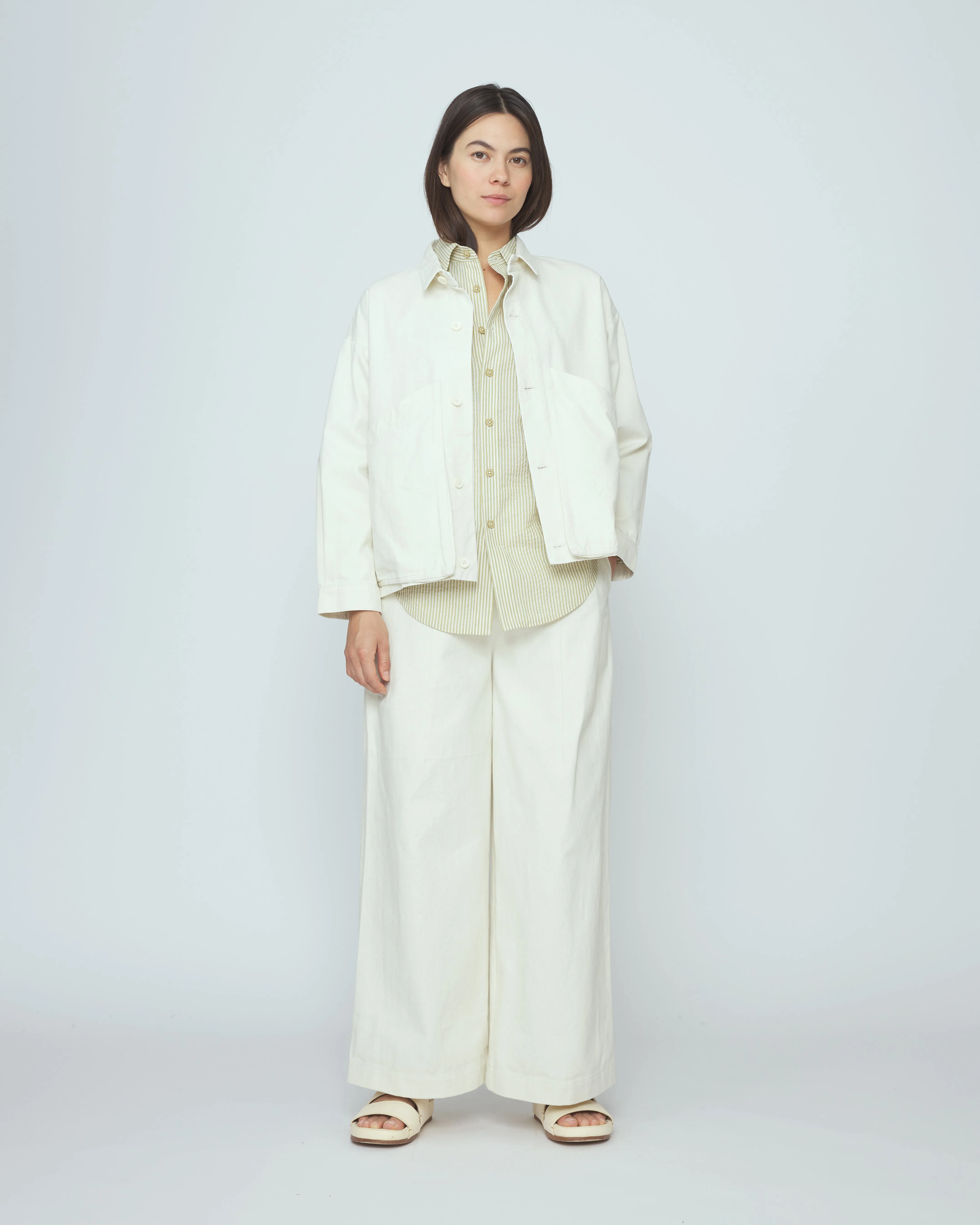 Signature Panel Pockets Shirt Jacket - Spring Edition - Pearl White sold by 7115 by Szeki product image thumbnail 4