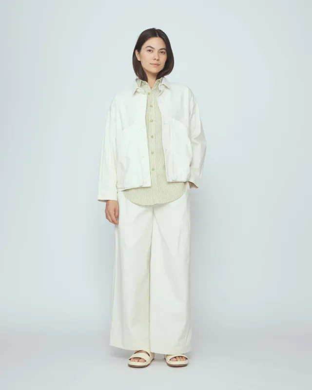 Signature Panel Pockets Shirt Jacket - Spring Edition - Pearl White made by 7115 by Szeki