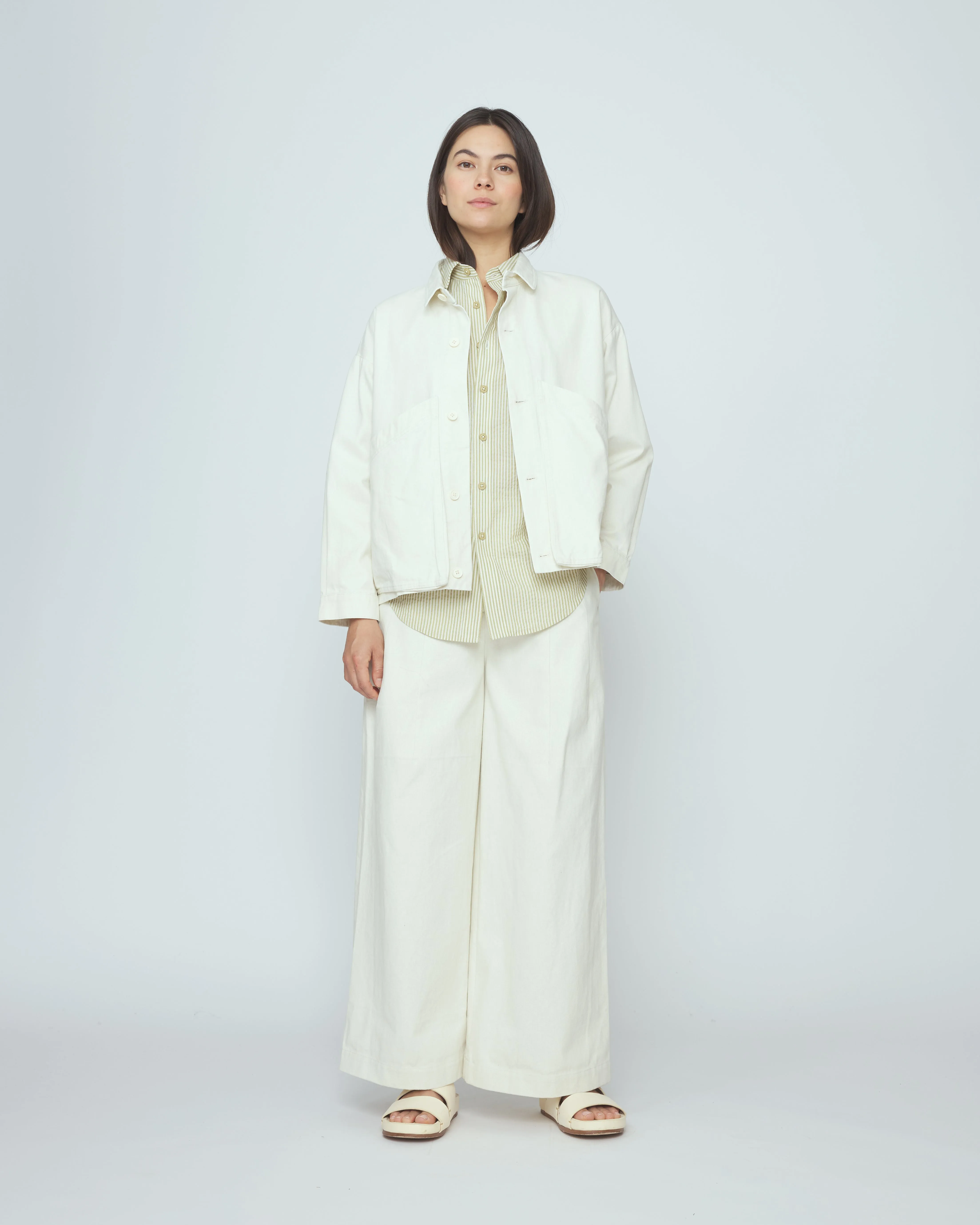 Signature Panel Pockets Shirt Jacket - Spring Edition - Pearl White sold by 7115 by Szeki product image thumbnail 5