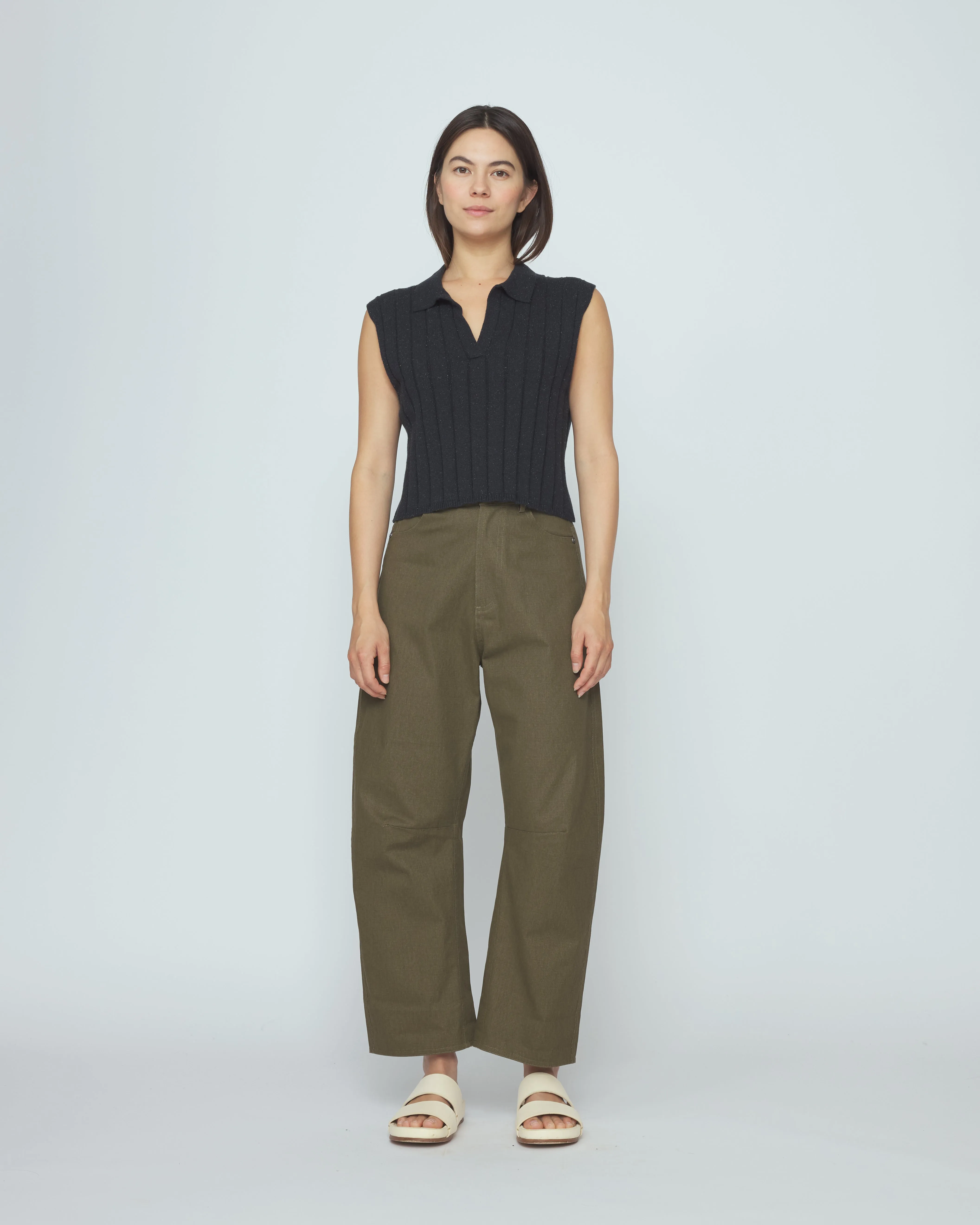 Collared Knit Vest - SS26 - Speckle Black sold by 7115 by Szeki