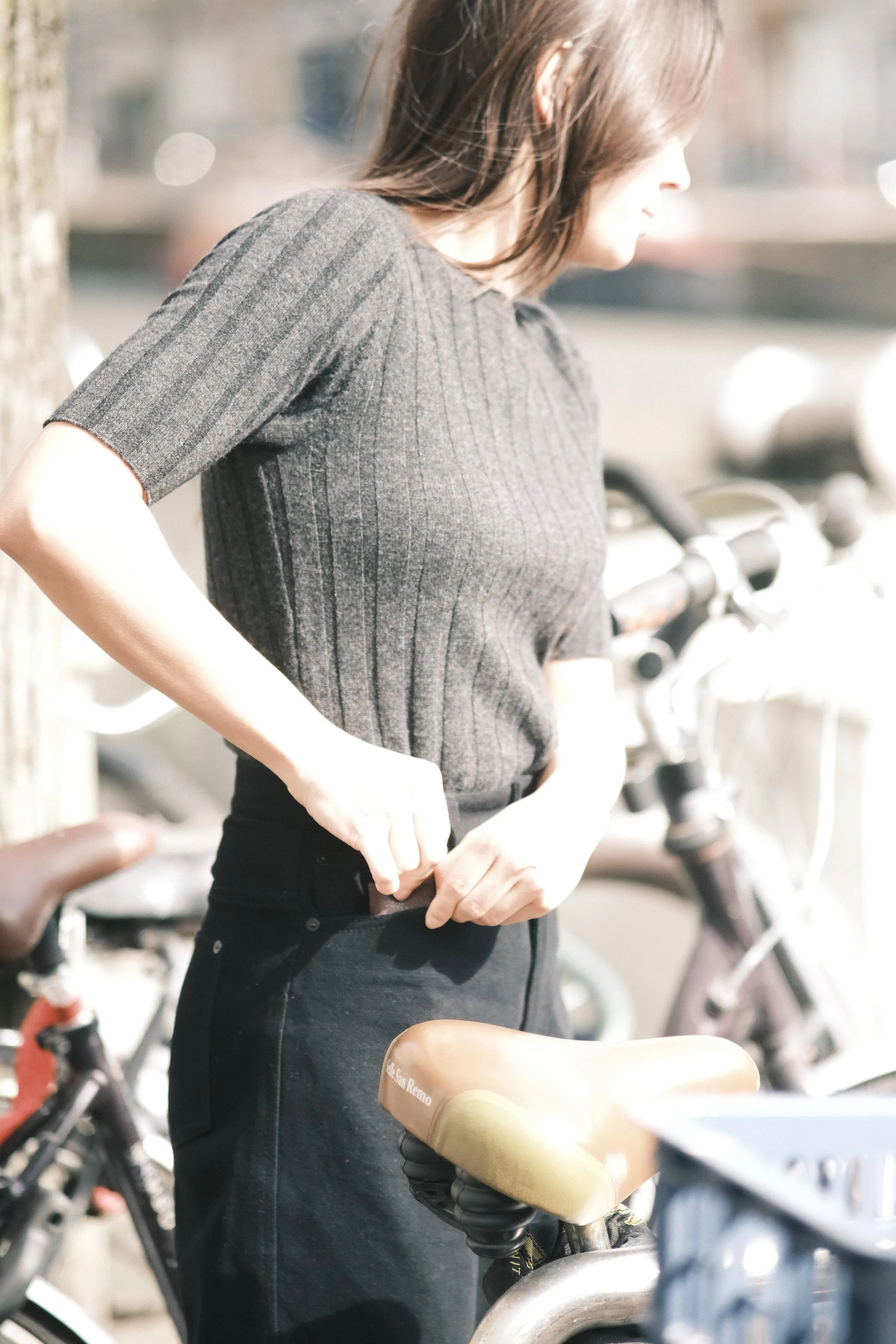 Ribbed Short Sleeves - FW26 - Charcoal sold by 7115 by Szeki product image thumbnail 5