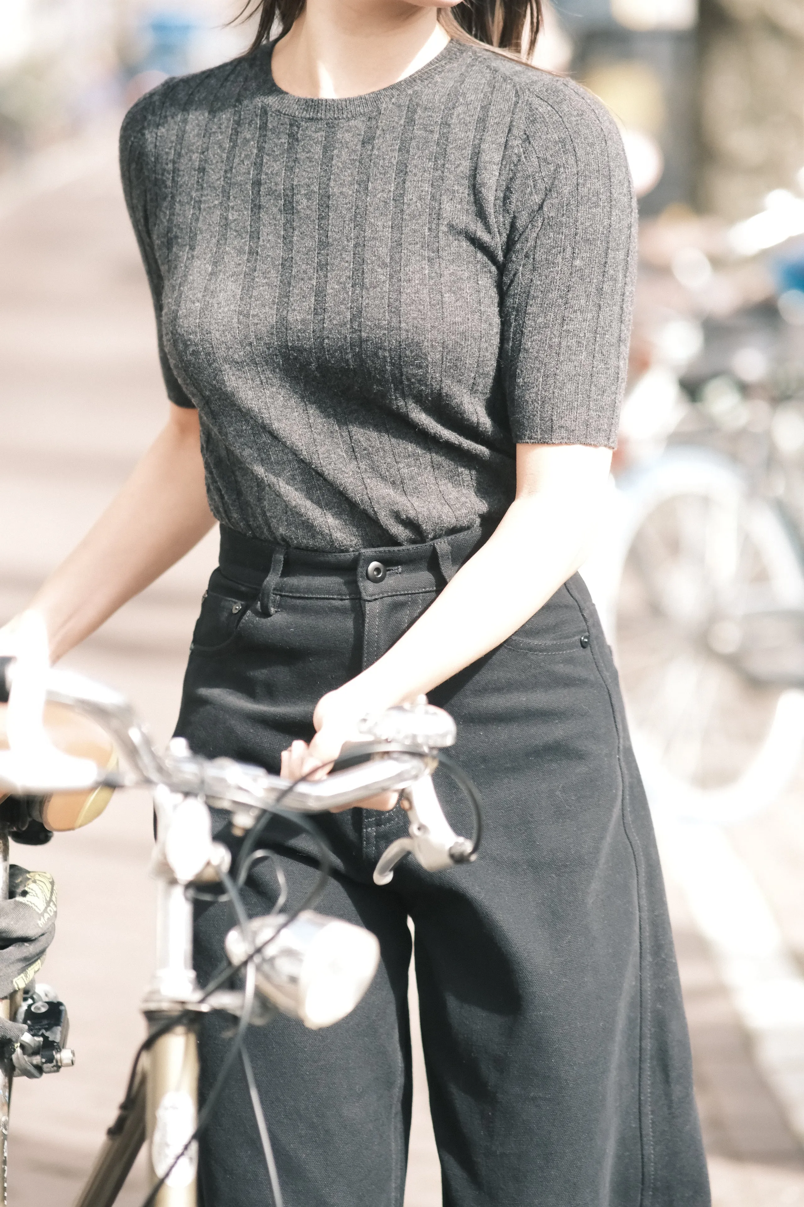 Ribbed Short Sleeves - FW26 - Charcoal sold by 7115 by Szeki product image thumbnail 4