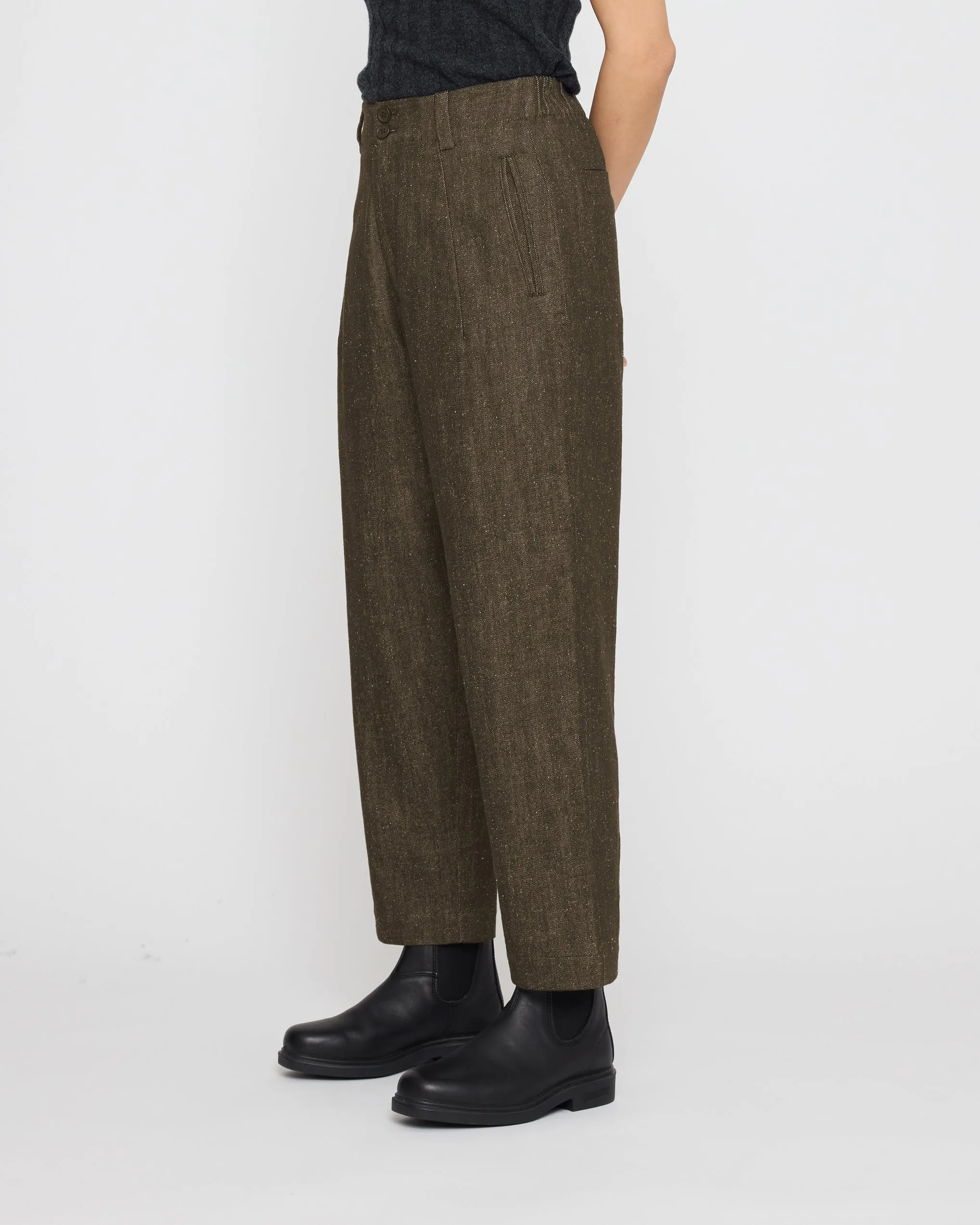 Drop-Crotch Trouser - Soft Denim Edition - FW26 - Olive sold by 7115 by Szeki product image thumbnail 5