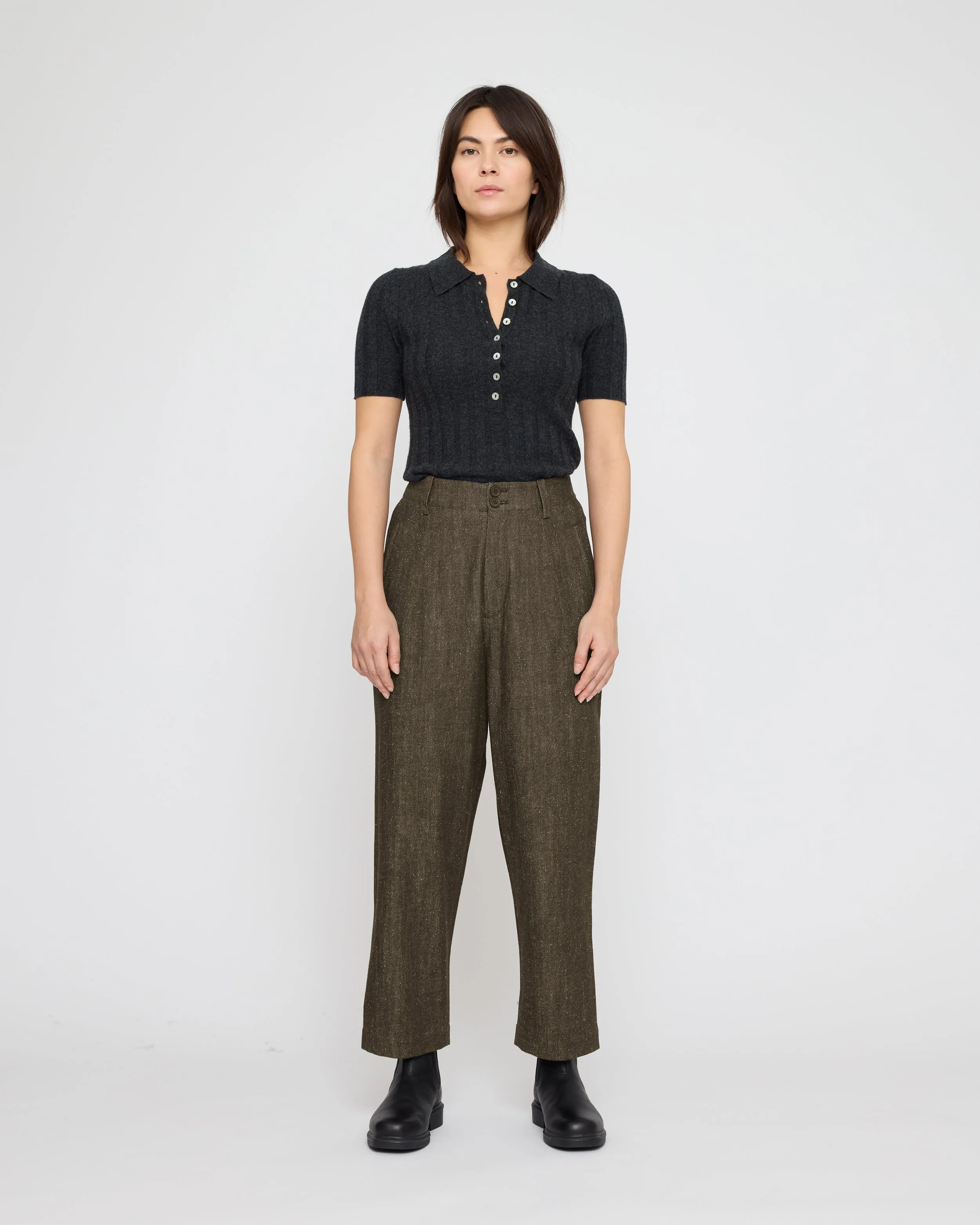 Drop-Crotch Trouser - Soft Denim Edition - FW26 - Olive sold by 7115 by Szeki product image thumbnail 3