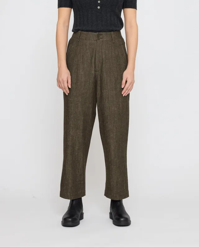 Drop-Crotch Trouser - Soft Denim Edition - FW26 - Olive made by 7115 by Szeki