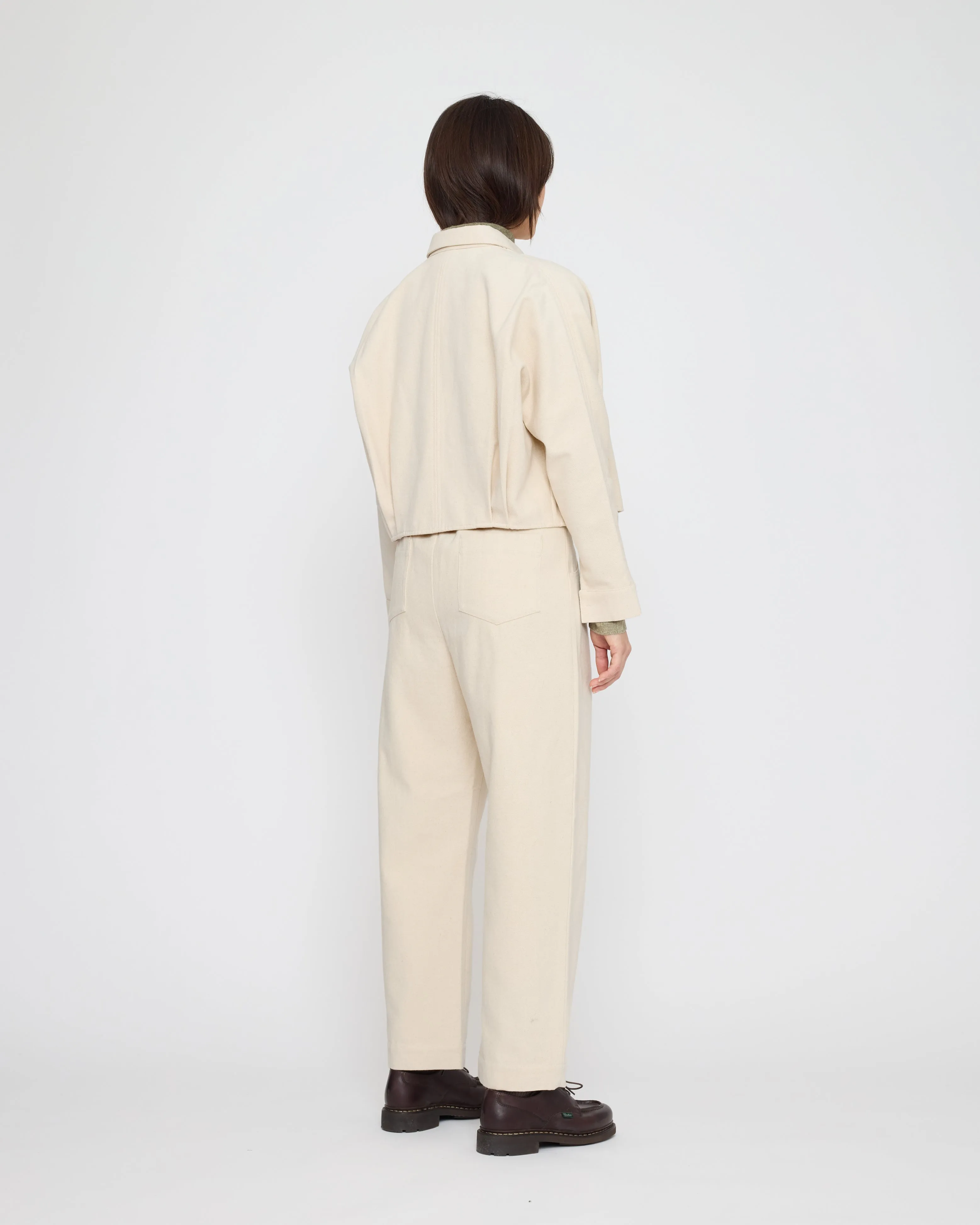 Signature 3/4 Cropped Shirt Jacket - Brushed Canvas Edition - Off-White sold by 7115 by Szeki product image thumbnail 3