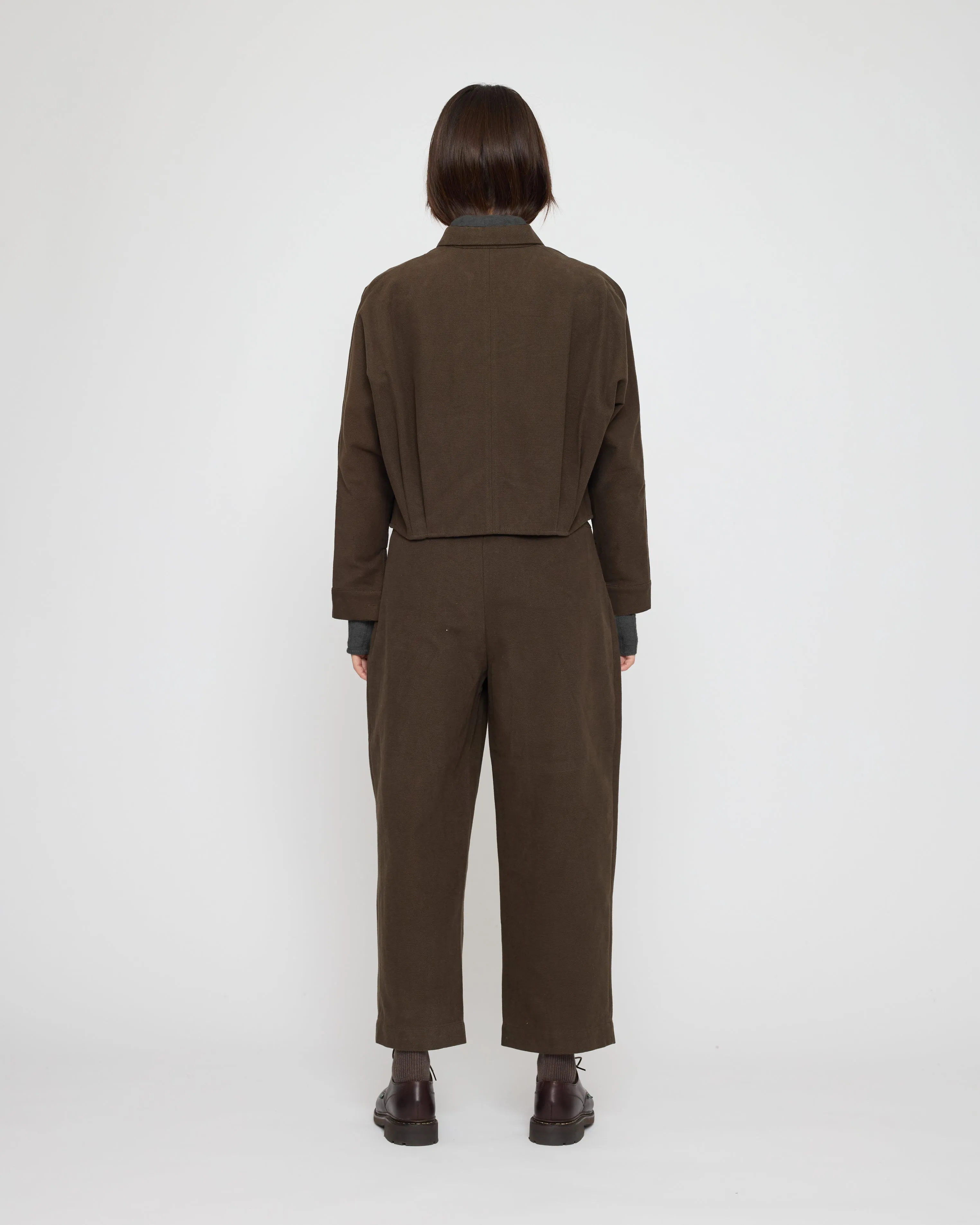 Signature 3/4 Cropped Shirt Jacket - Brushed Canvas Edition - Taupe Brown sold by 7115 by Szeki product image thumbnail 2