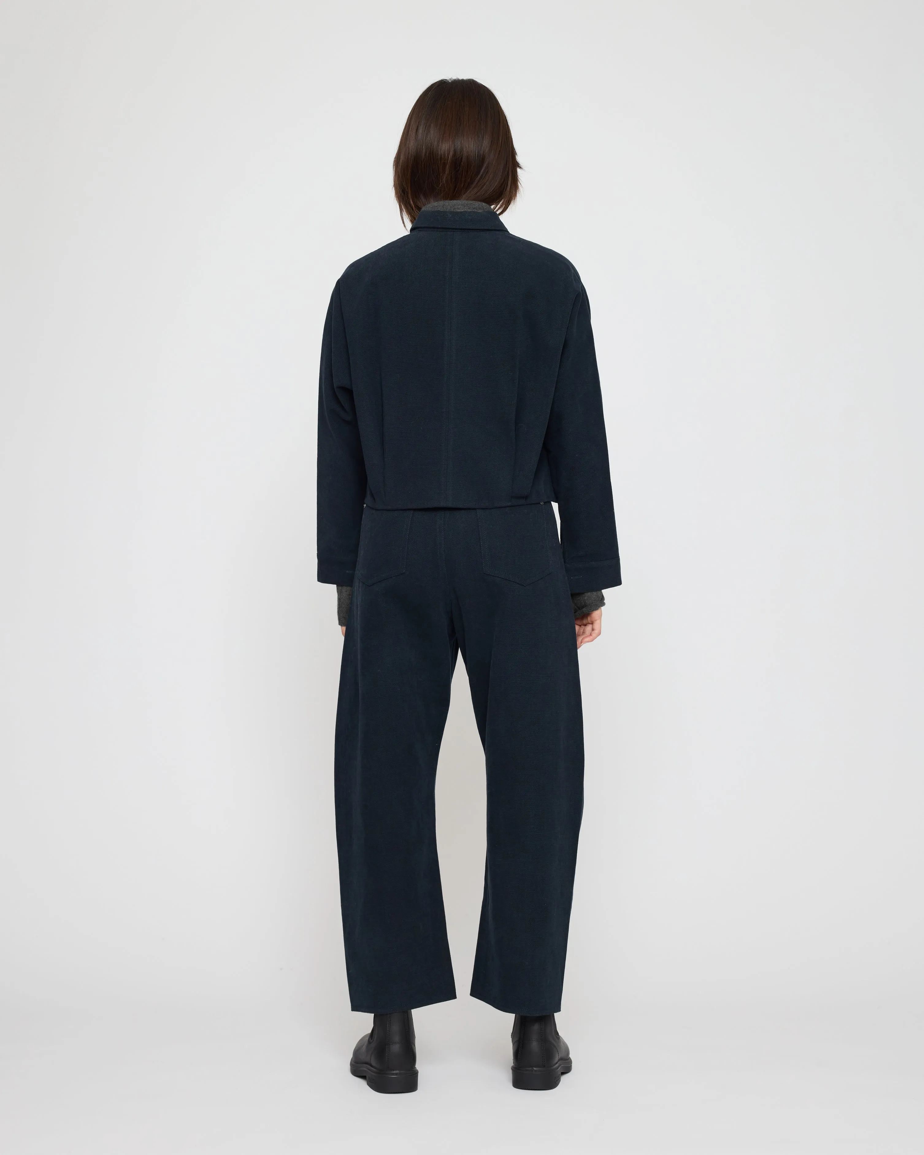 Signature 3/4 Cropped Shirt Jacket - Brushed Canvas Edition - Navy sold by 7115 by Szeki product image thumbnail 2