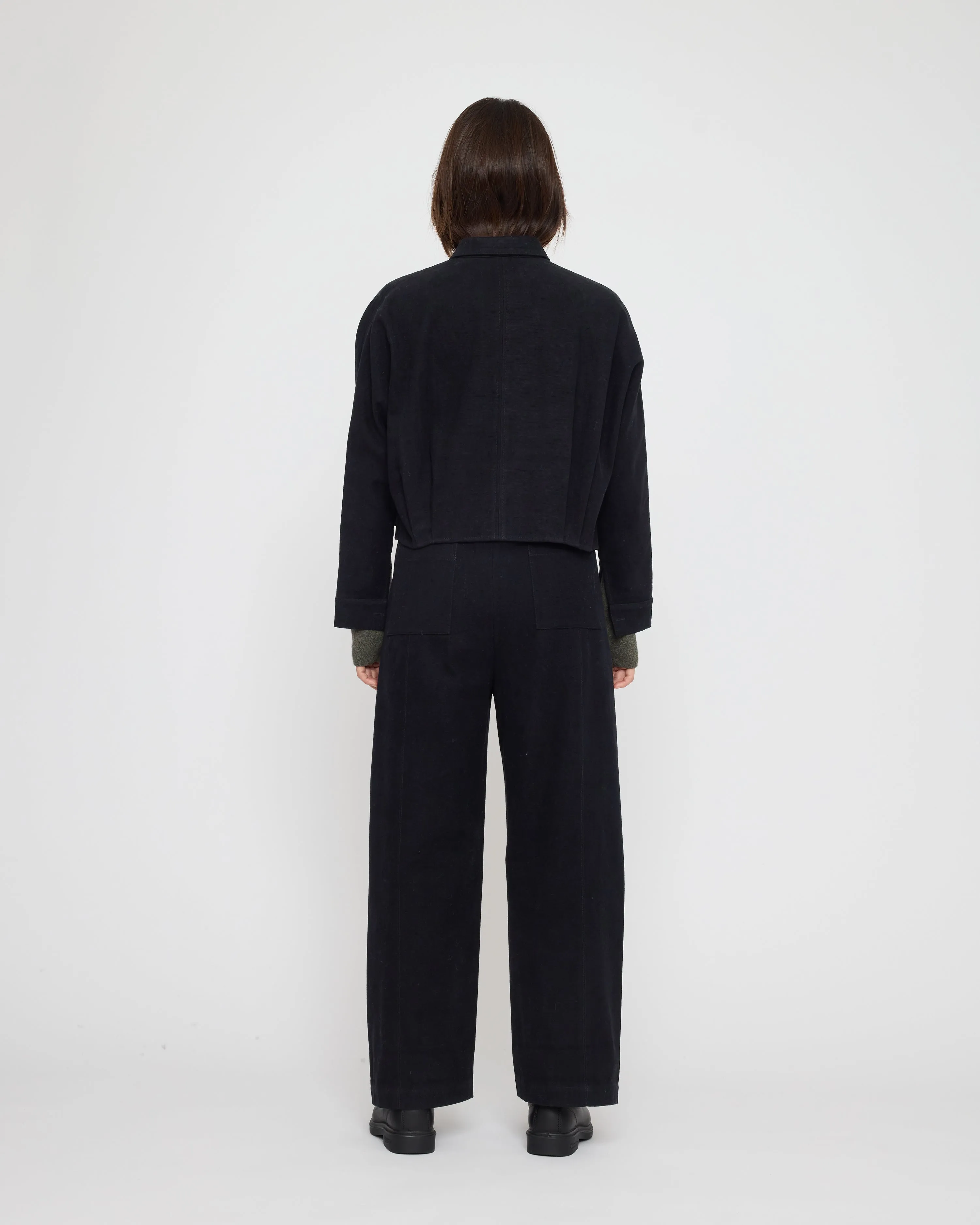 Signature 3/4 Cropped Shirt Jacket - Brushed Canvas Edition - Black sold by 7115 by Szeki product image thumbnail 3