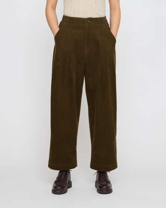 Pleated Trouser - Corduroy Edition - FW26 - Olive Corduroy made by 7115 by Szeki