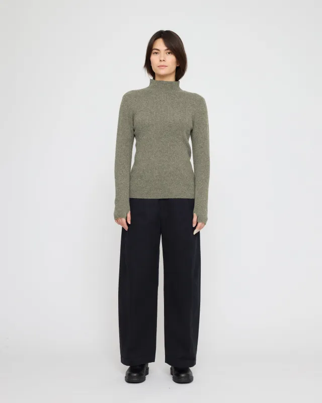 Yak Mock Neck Long Sleeves - FW26 - Pistachio made by 7115 by Szeki