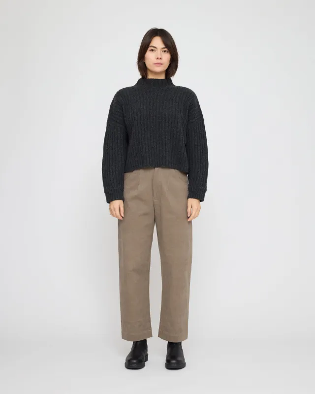 Chunky Ribbed Mock Neck - FW26 - Charcoal made by 7115 by Szeki