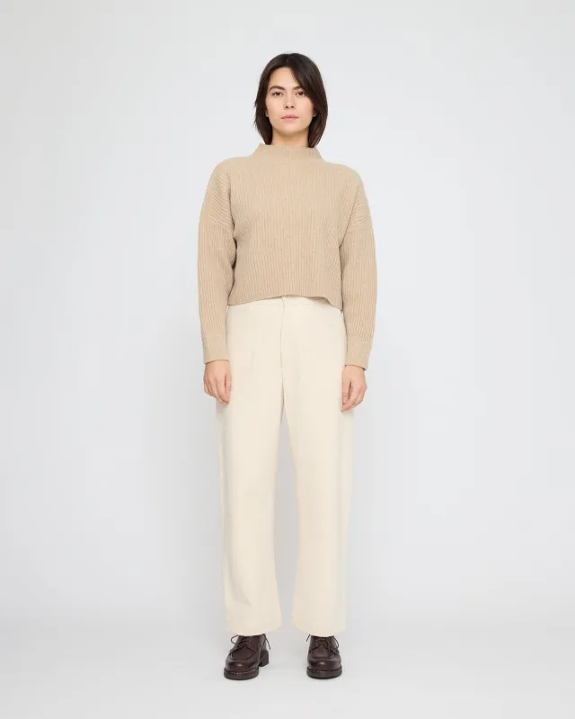 Signature Ribbed Mockneck - Yak Edition - Almond made by 7115 by Szeki