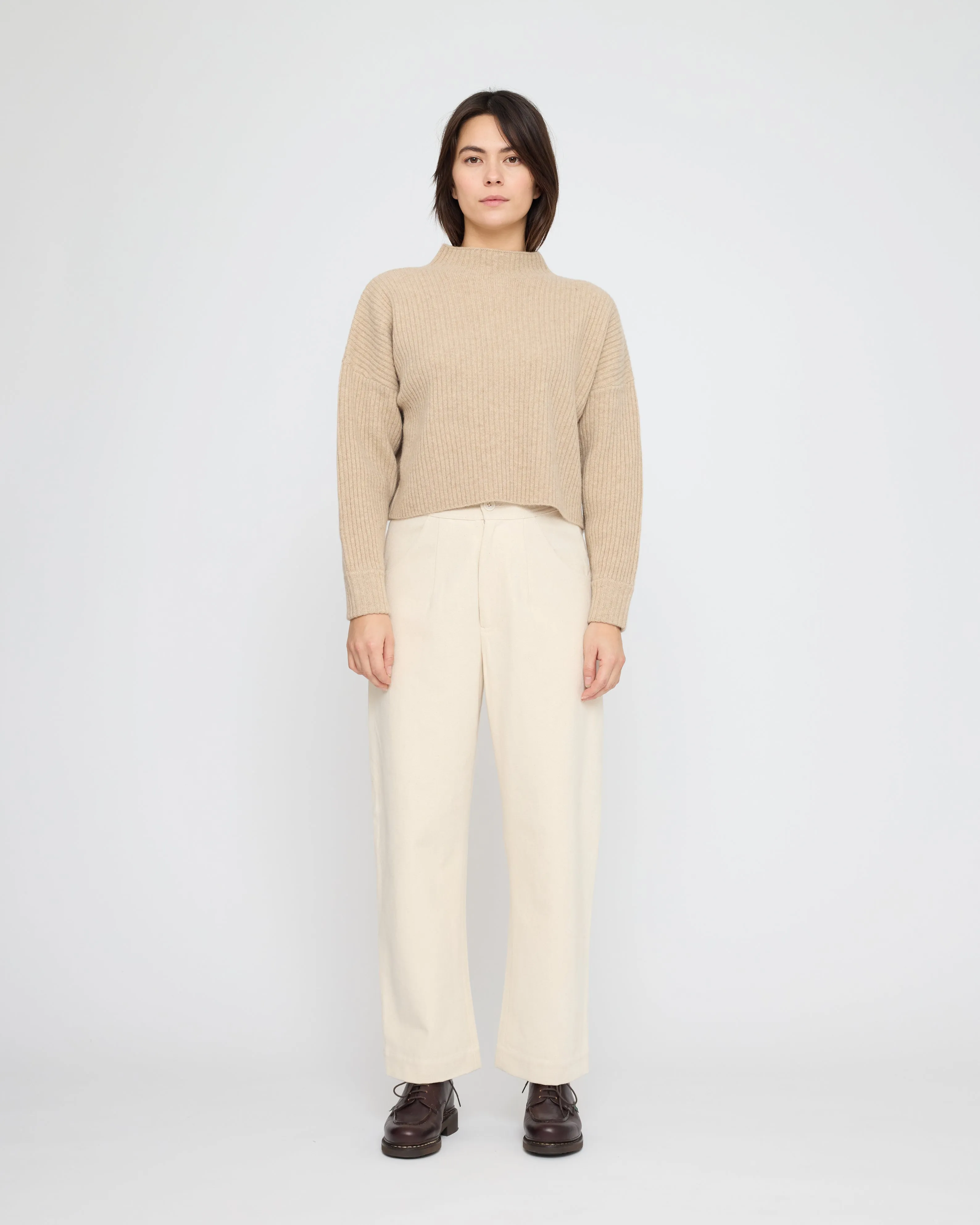 Signature Ribbed Mockneck - Yak Edition - Almond sold by 7115 by Szeki