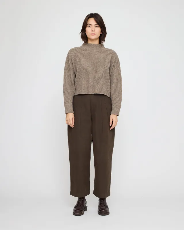 Signature Ribbed Mockneck - Yak Edition - Taupe made by 7115 by Szeki