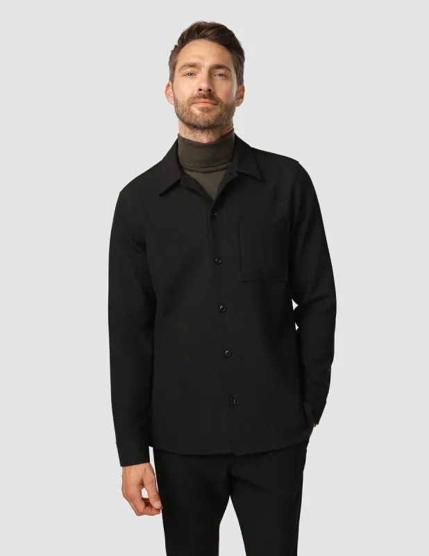 Heavy Edition Transitional Overshirt Black Melange sold by Shaping New Tomorrow