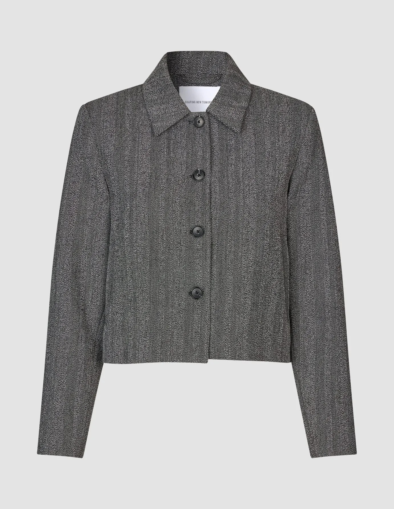 Serene Short Jacket Grey Herringbone sold by Shaping New Tomorrow product image thumbnail 3