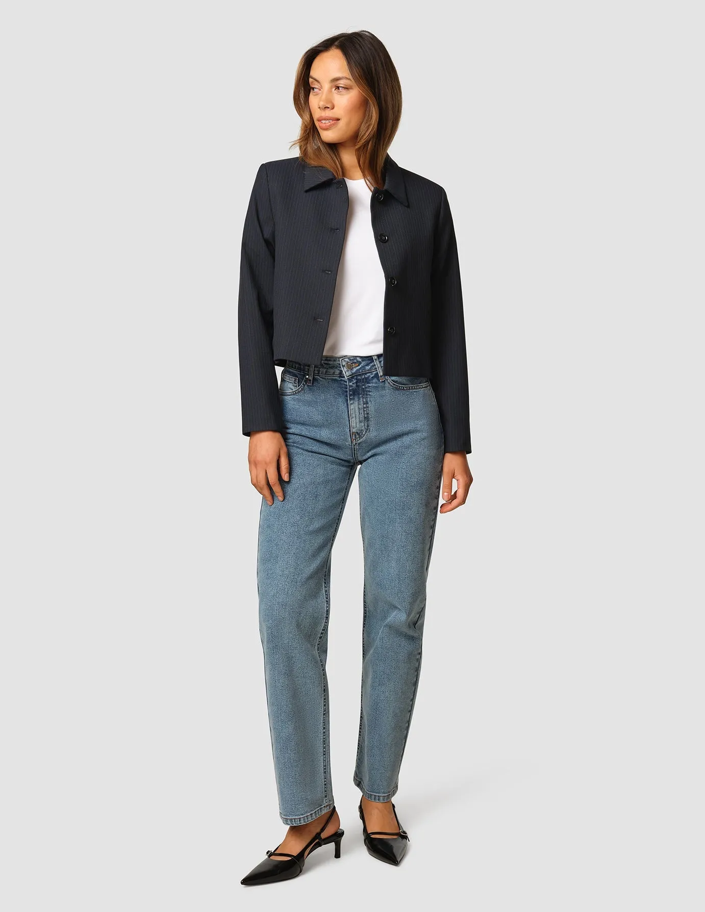 Serene Short Jacket Black Night Pinstripe sold by Shaping New Tomorrow product image thumbnail 4