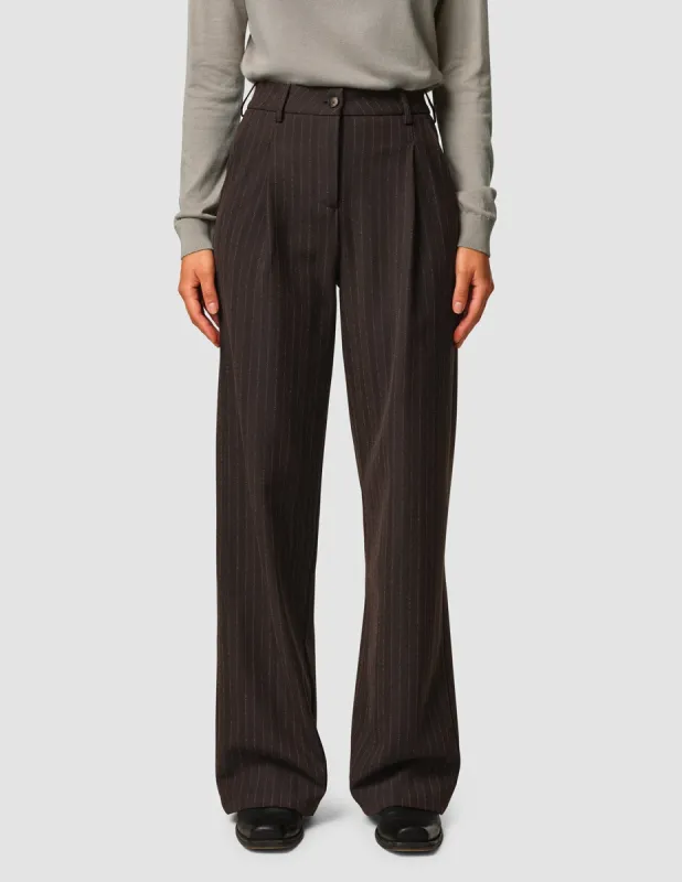 Serene Pants Wide Walnut Herringbone sold by Shaping New Tomorrow