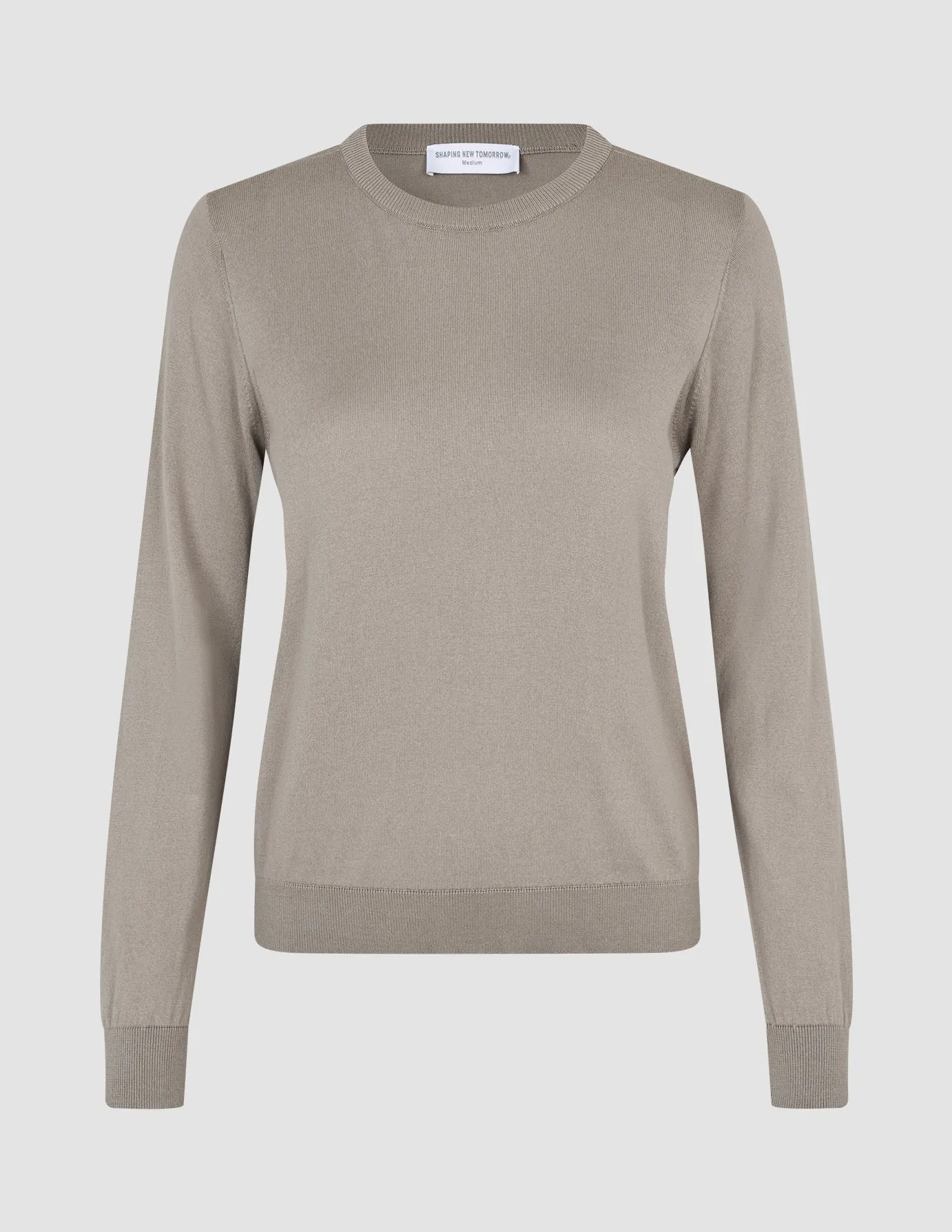 Fine Knit Crewneck Dark Sand sold by Shaping New Tomorrow product image thumbnail 3