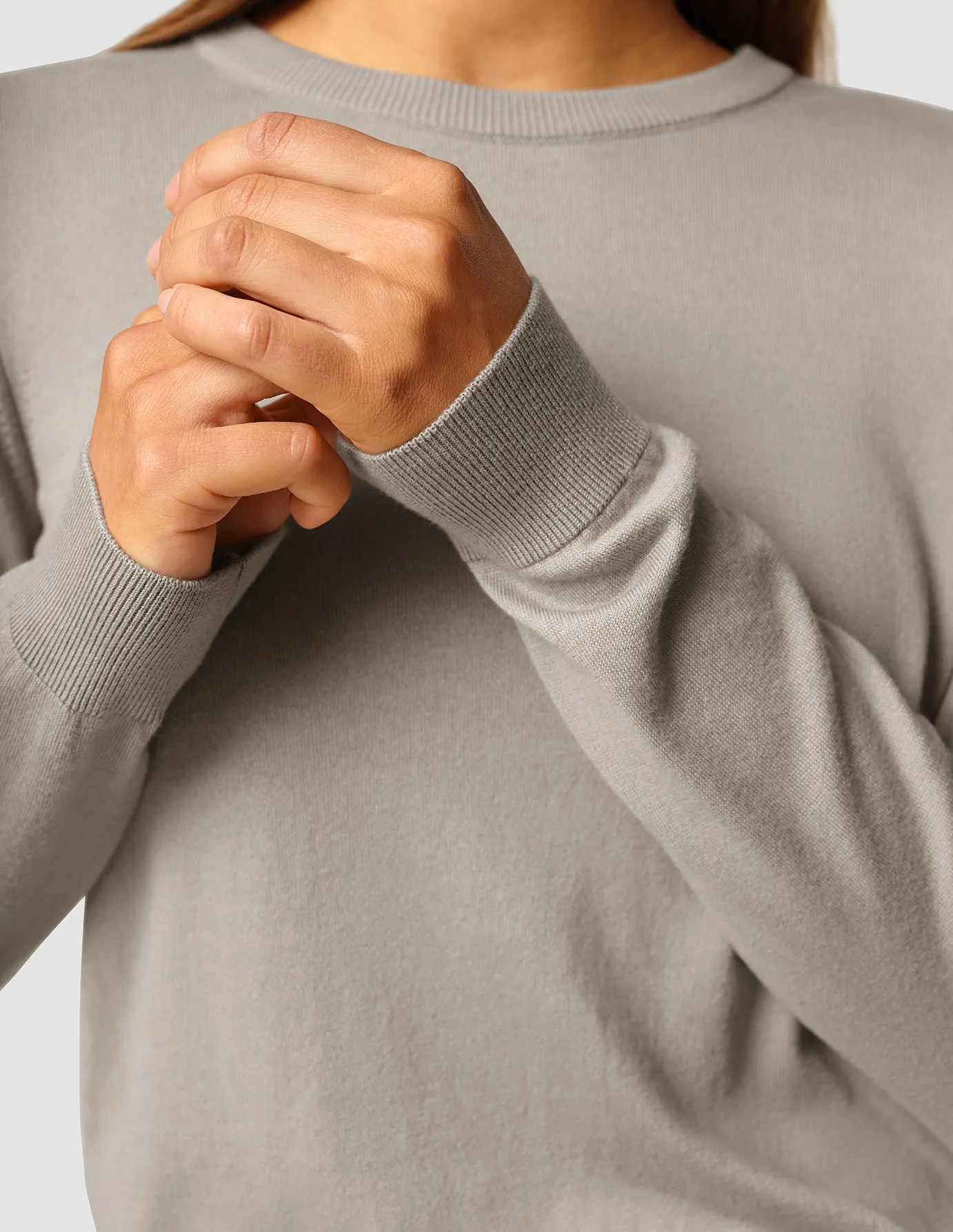 Fine Knit Crewneck Dark Sand sold by Shaping New Tomorrow product image thumbnail 5