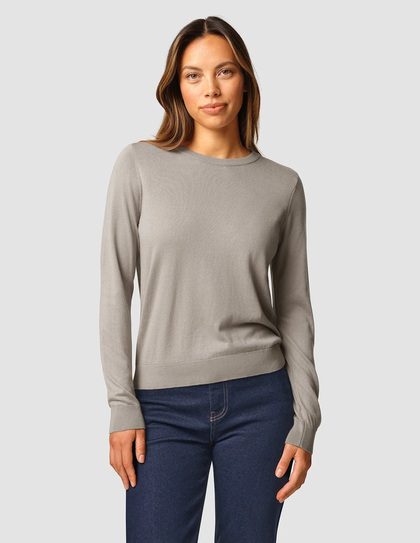 Fine Knit Crewneck Dark Sand sold by Shaping New Tomorrow
