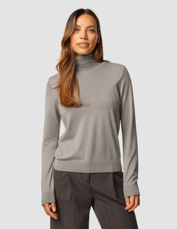 Fine Knit Turtleneck Dark Sand sold by Shaping New Tomorrow