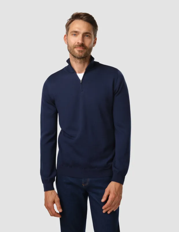 Premium Merino Half Zip Navy sold by Shaping New Tomorrow