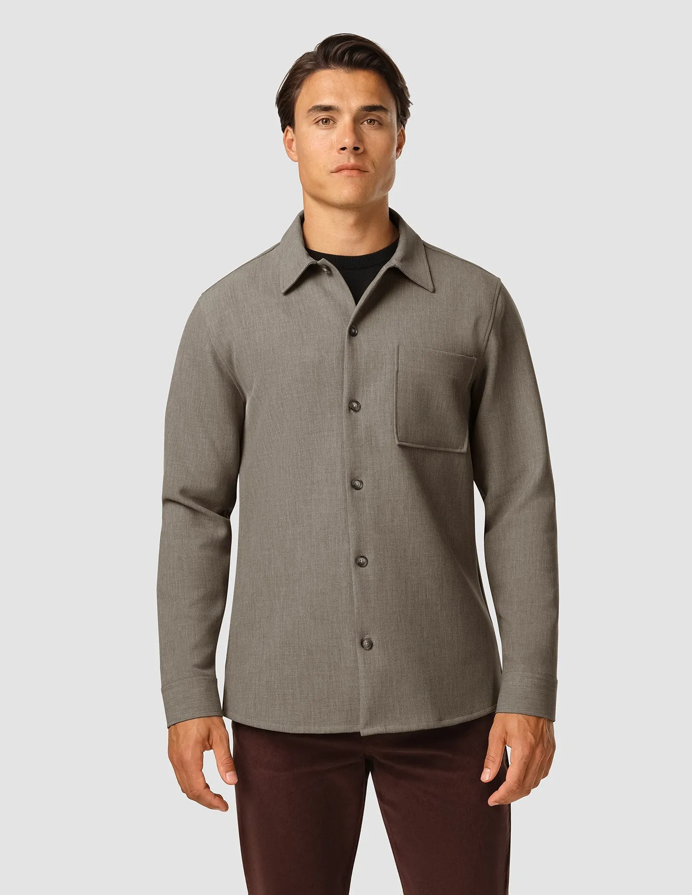 Heavy Edition Transitional Overshirt Khaki Melange sold by Shaping New Tomorrow product image thumbnail 5