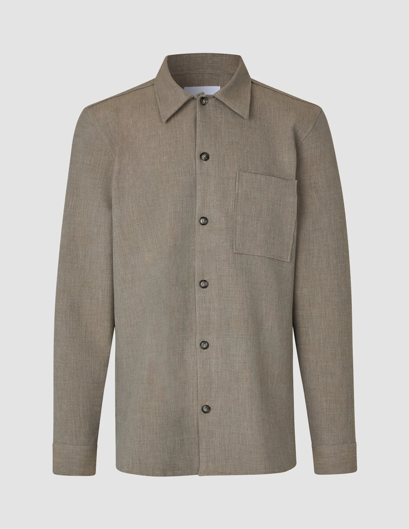 Heavy Edition Transitional Overshirt Khaki Melange sold by Shaping New Tomorrow product image thumbnail 3