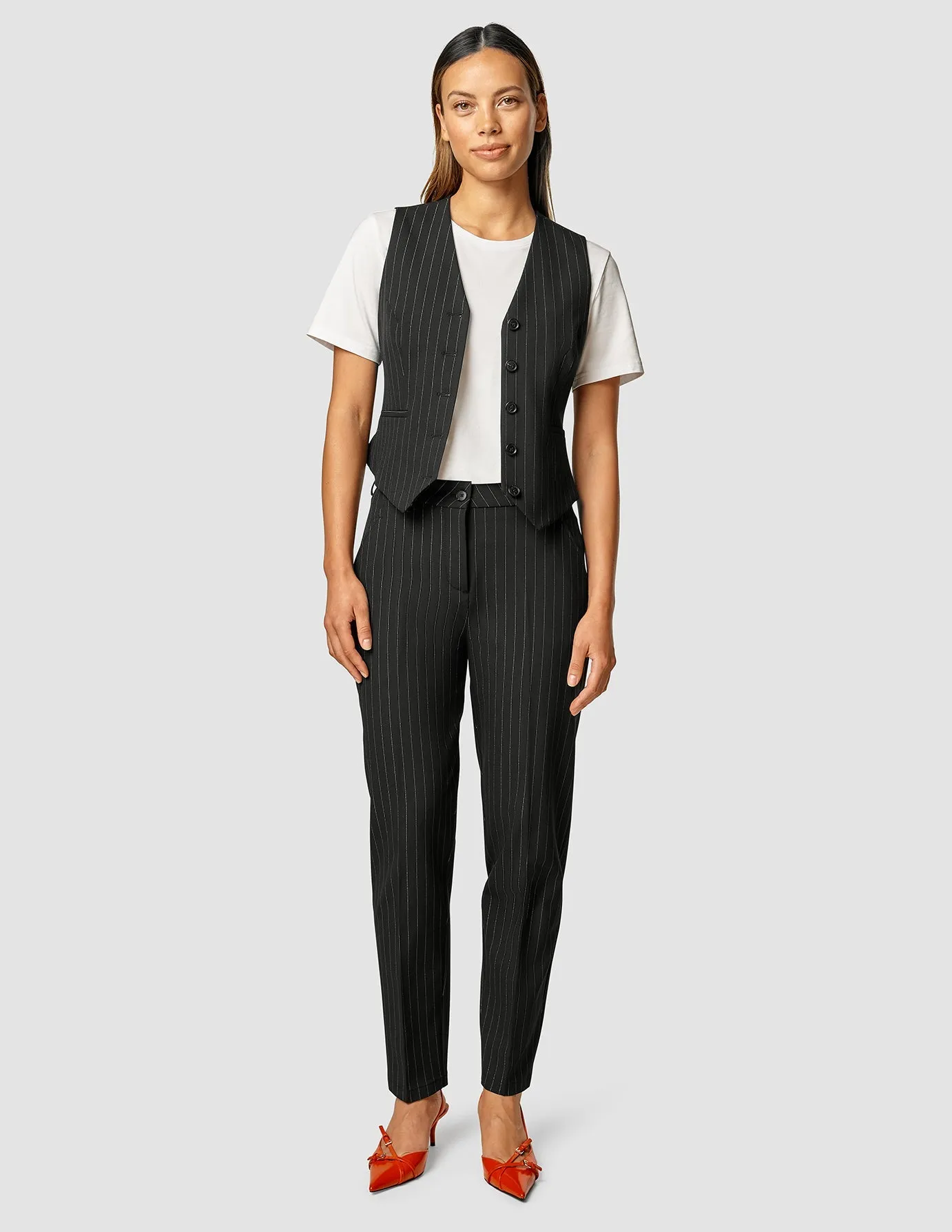 Essential Pants Tapered Black Silver Pinstripe sold by Shaping New Tomorrow product image thumbnail 4