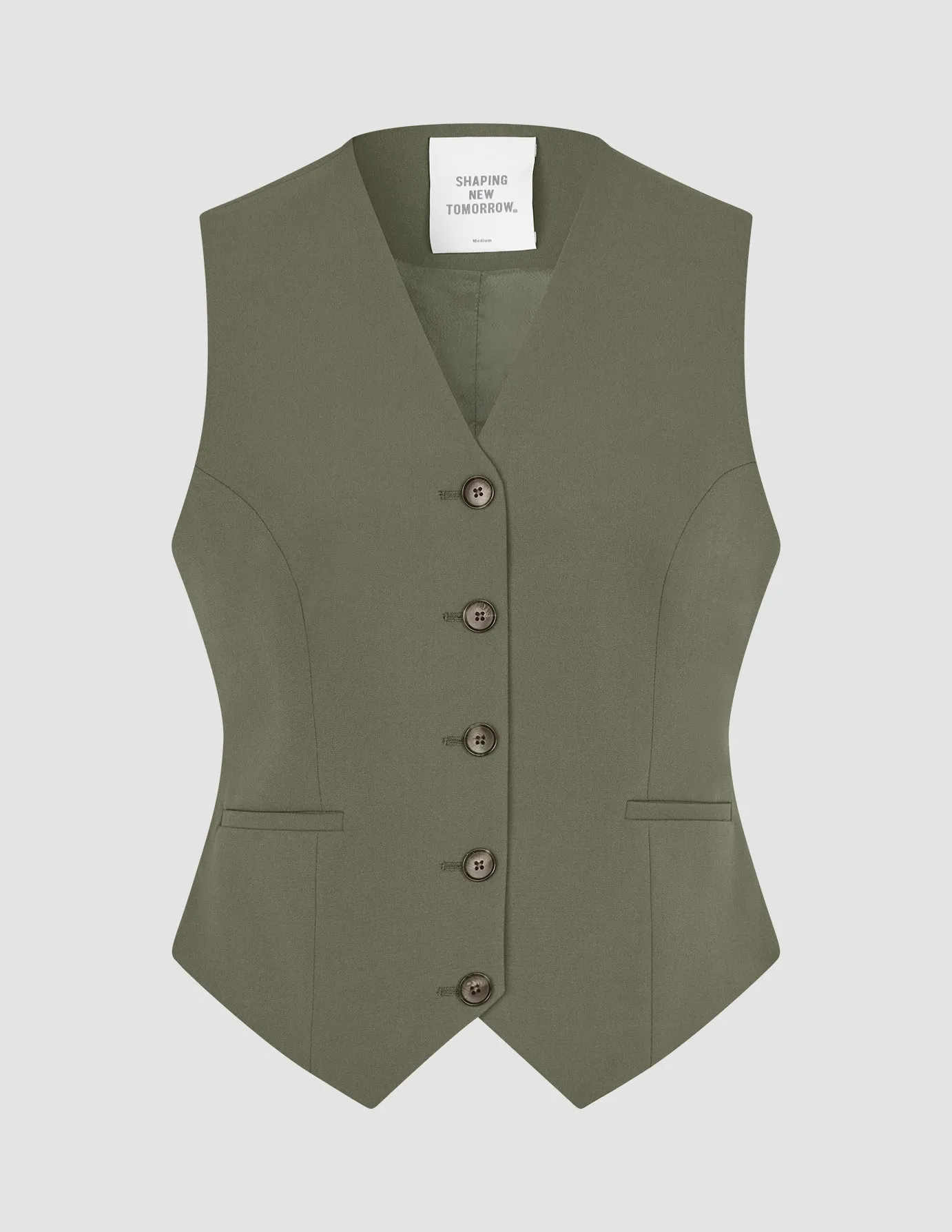 Essential Vest Short Dark Olive sold by Shaping New Tomorrow product image thumbnail 3